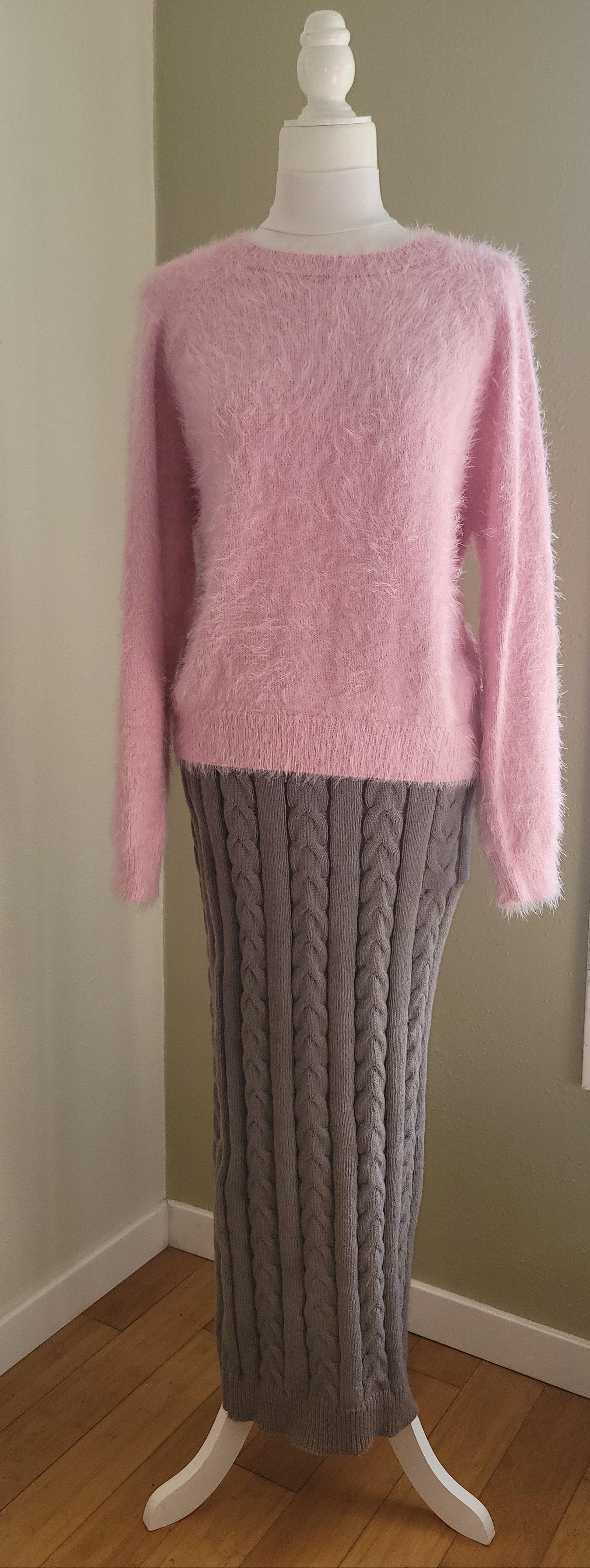 Soft Blush Fuzzy Knit Sweater
