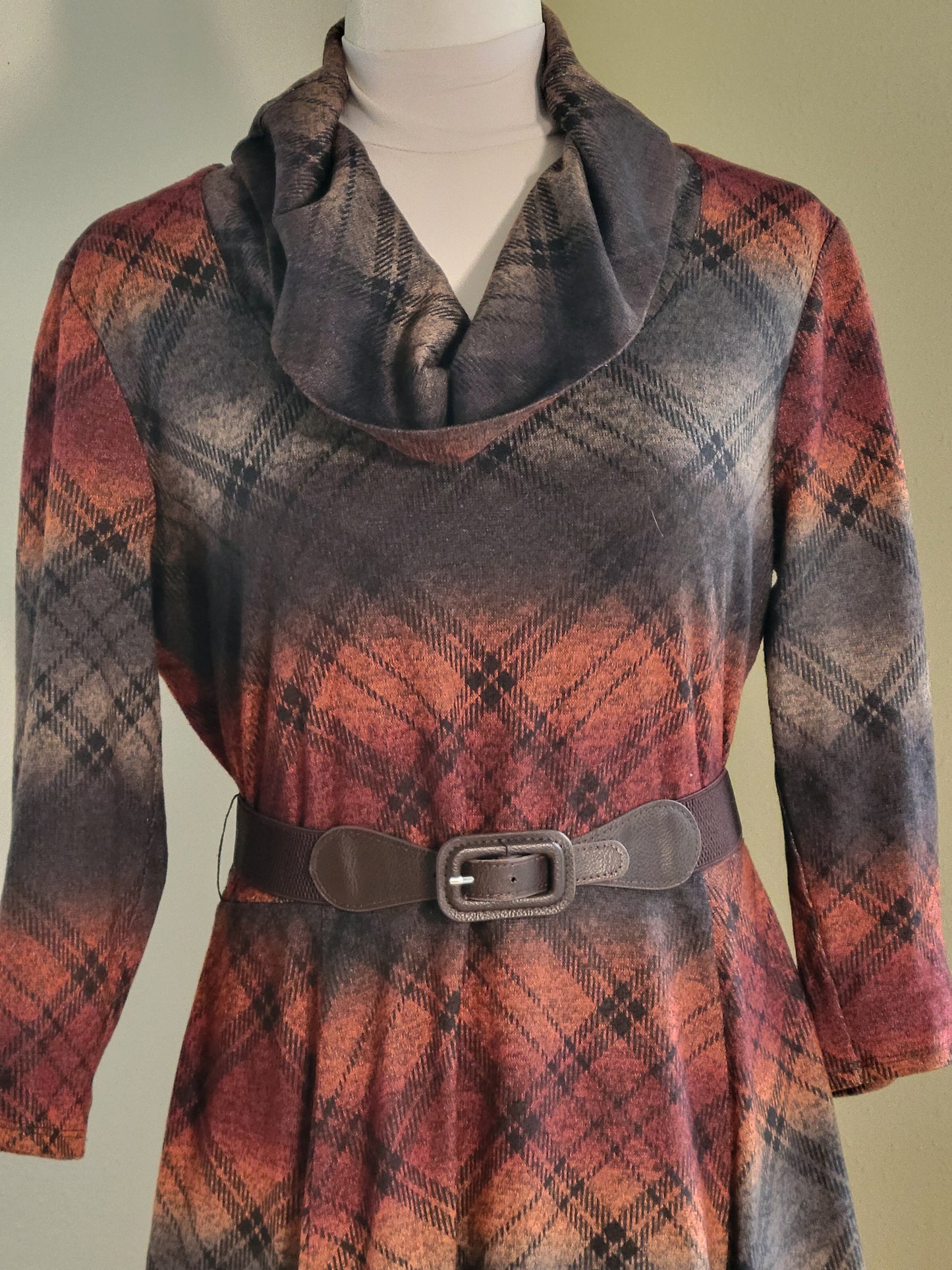 Autumn Glen Plaid Dress with Belt