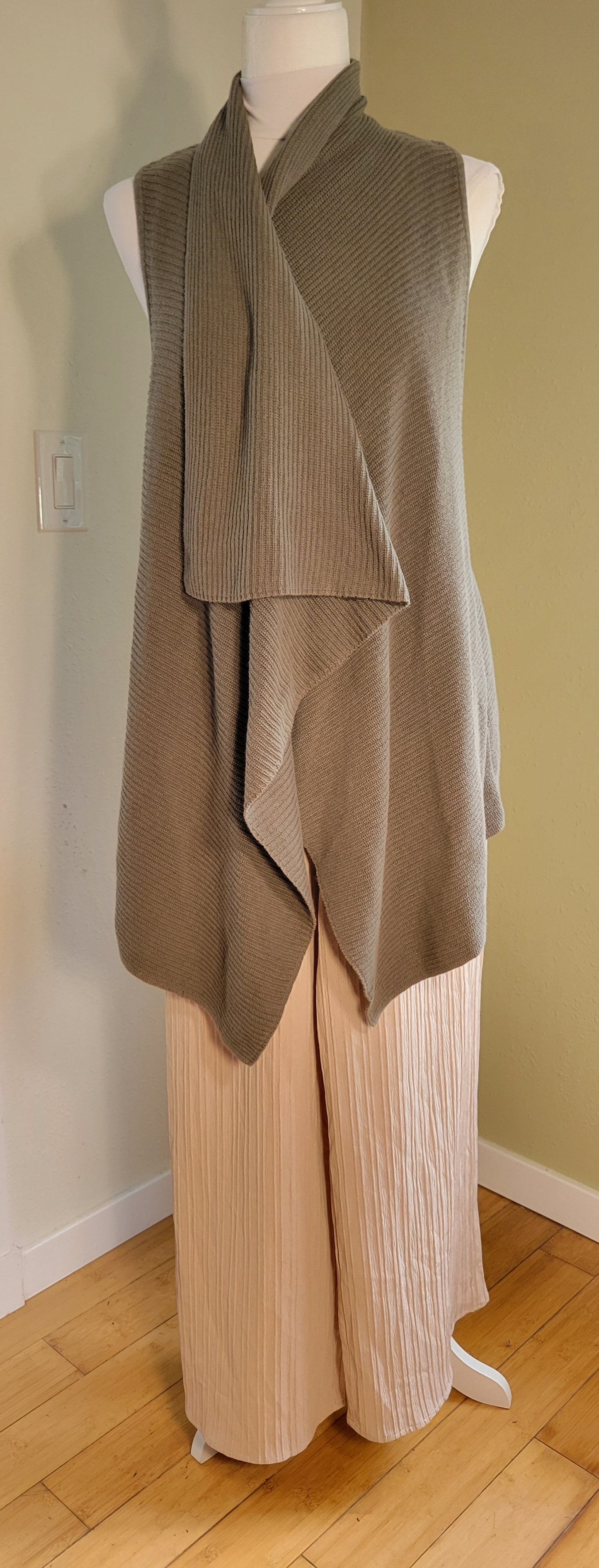 Olive Drape Knit Vest