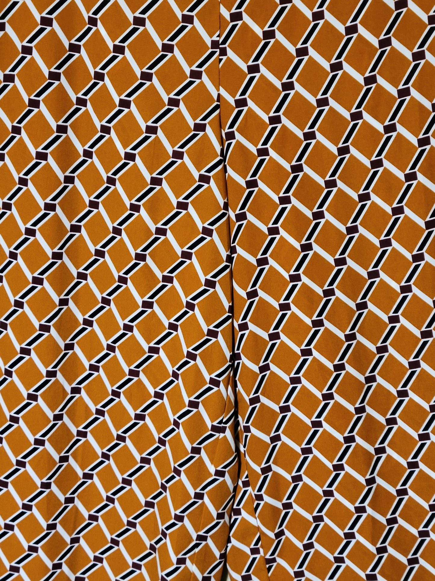 Golden Geometric Wide-Leg Pants