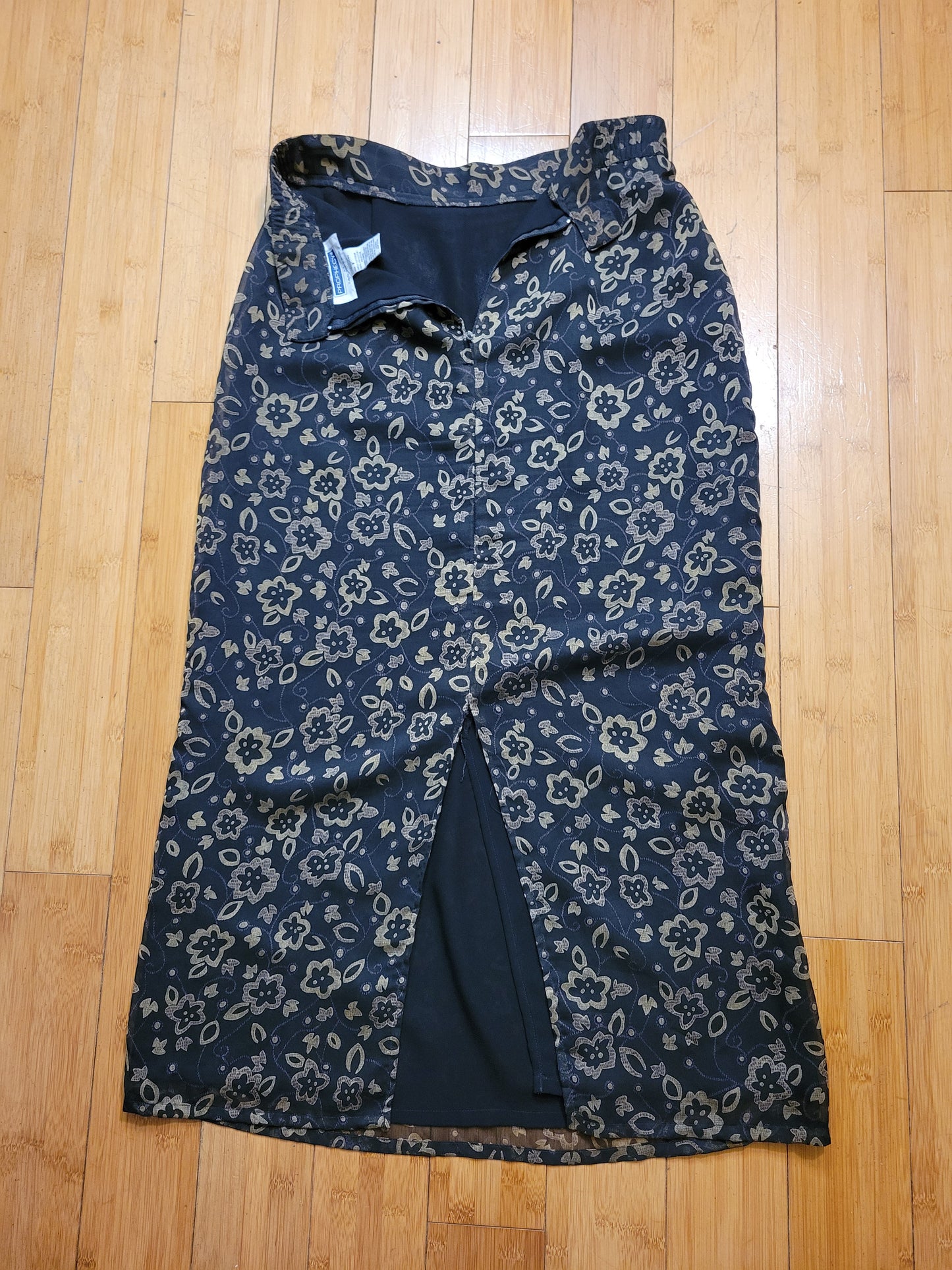 Golden Nocturne Petal Maxi Skirt