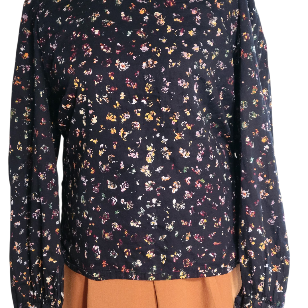GAP Black Wildflower Blouse