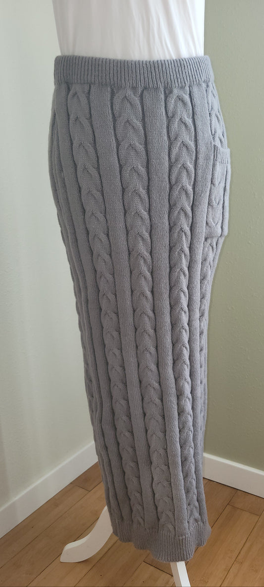 Cozy Cable-Knit Maxi Skirt