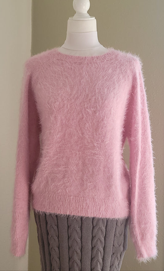 Soft Blush Fuzzy Knit Sweater