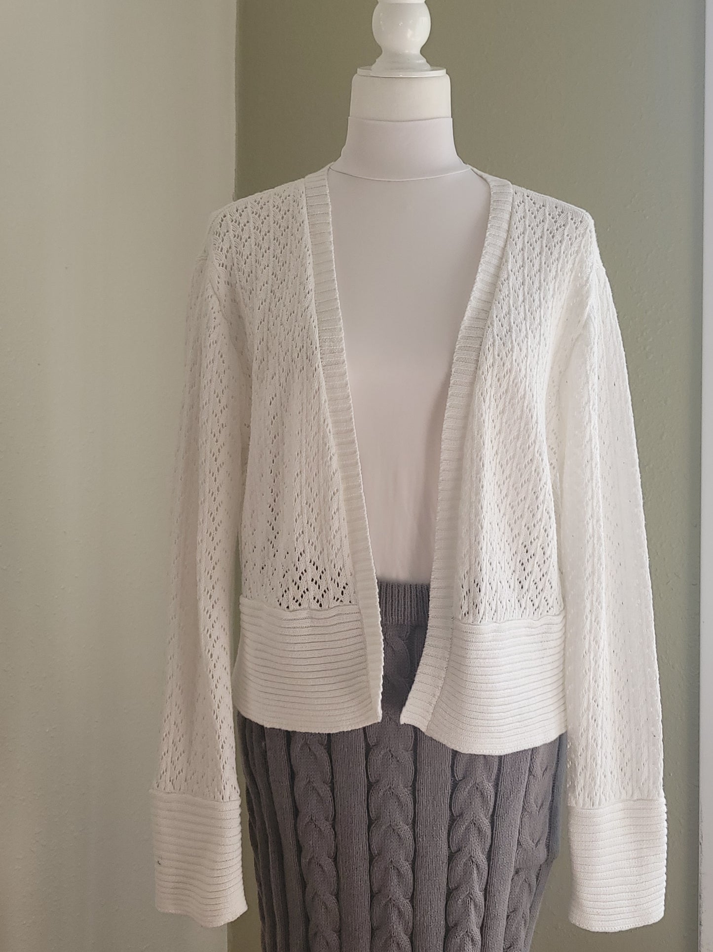 Whisper of Snow Lace Knit Cardigan