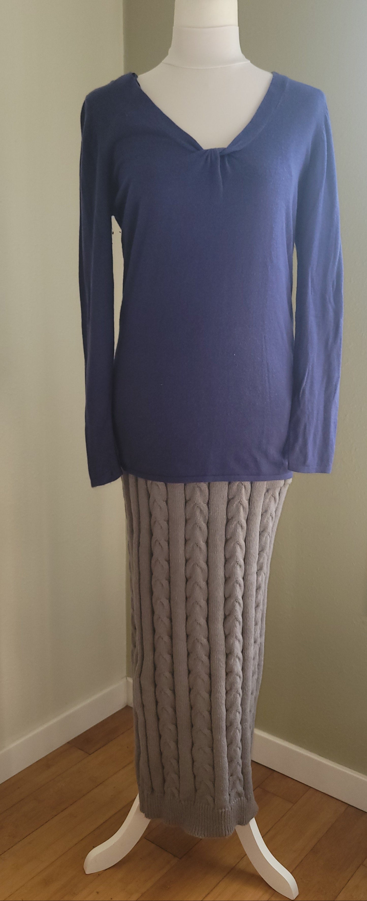 Cozy Cable-Knit Maxi Skirt