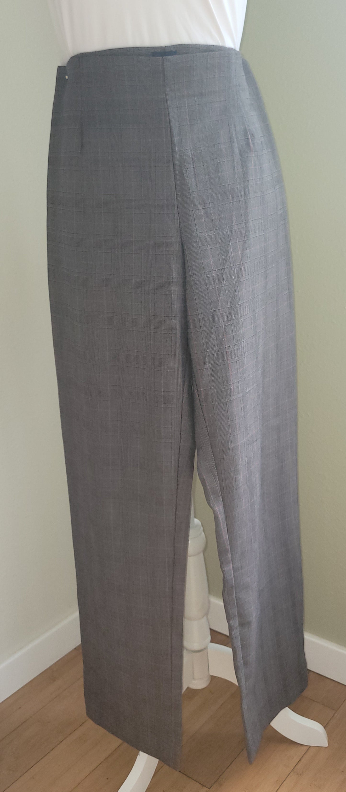 Soft Glen Tweed-Look Trousers in Black, Gray & Apricot
