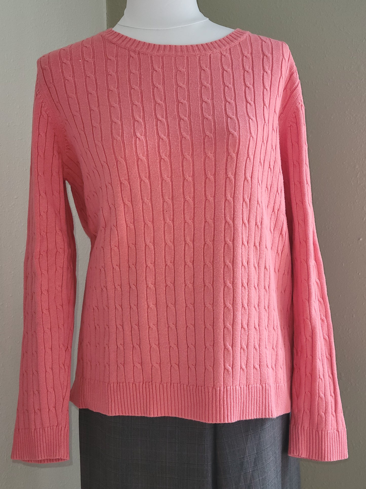 Apricot Cable-Knit Sweater