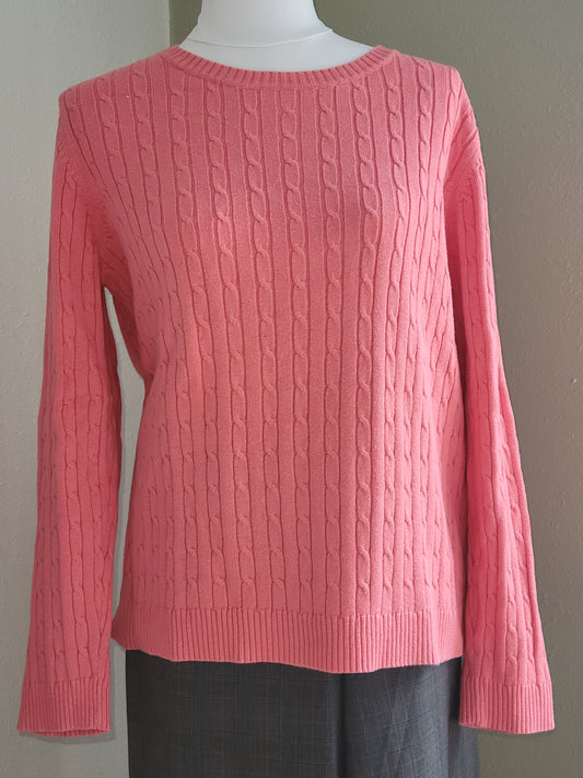 Apricot Cable-Knit Sweater
