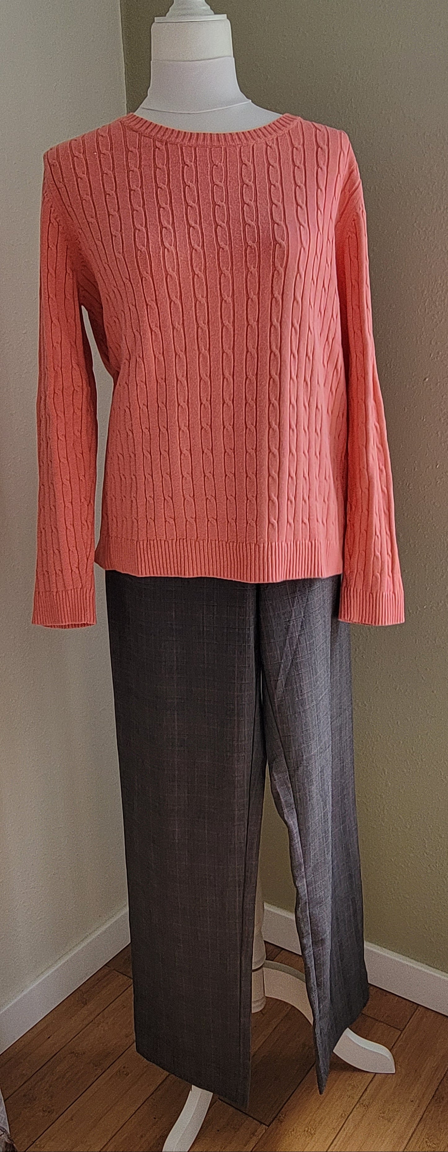 Soft Glen Tweed-Look Trousers in Black, Gray & Apricot