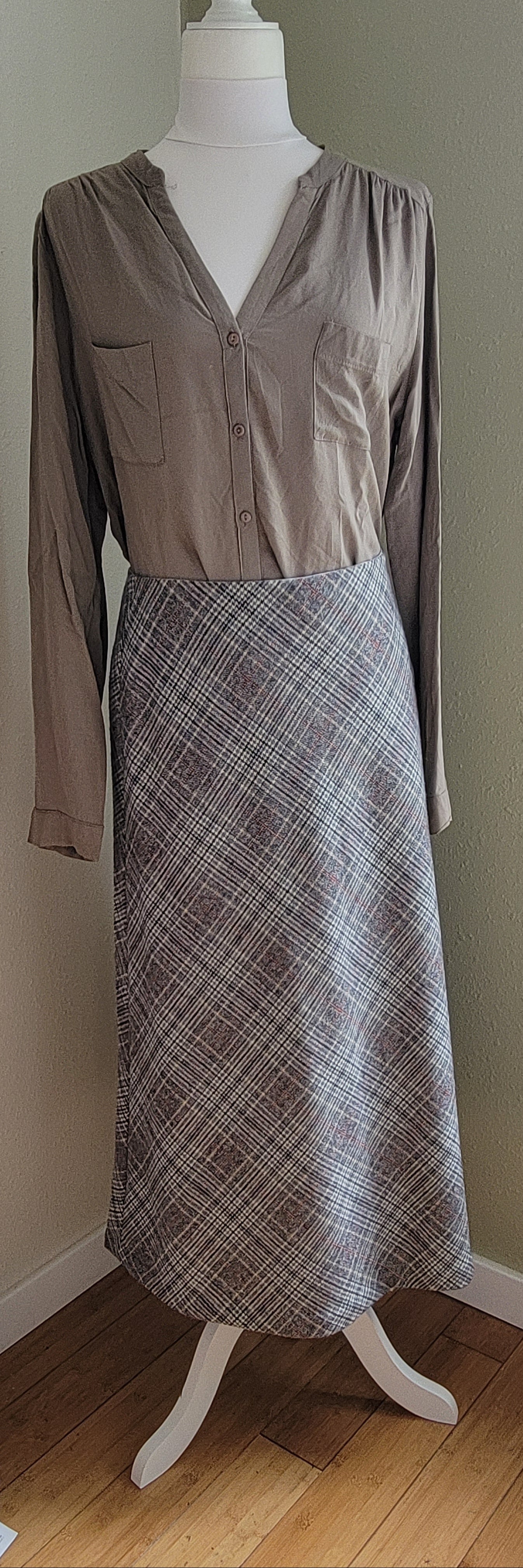 Heritage Glen Plaid Wool-Blend Midi Skirt