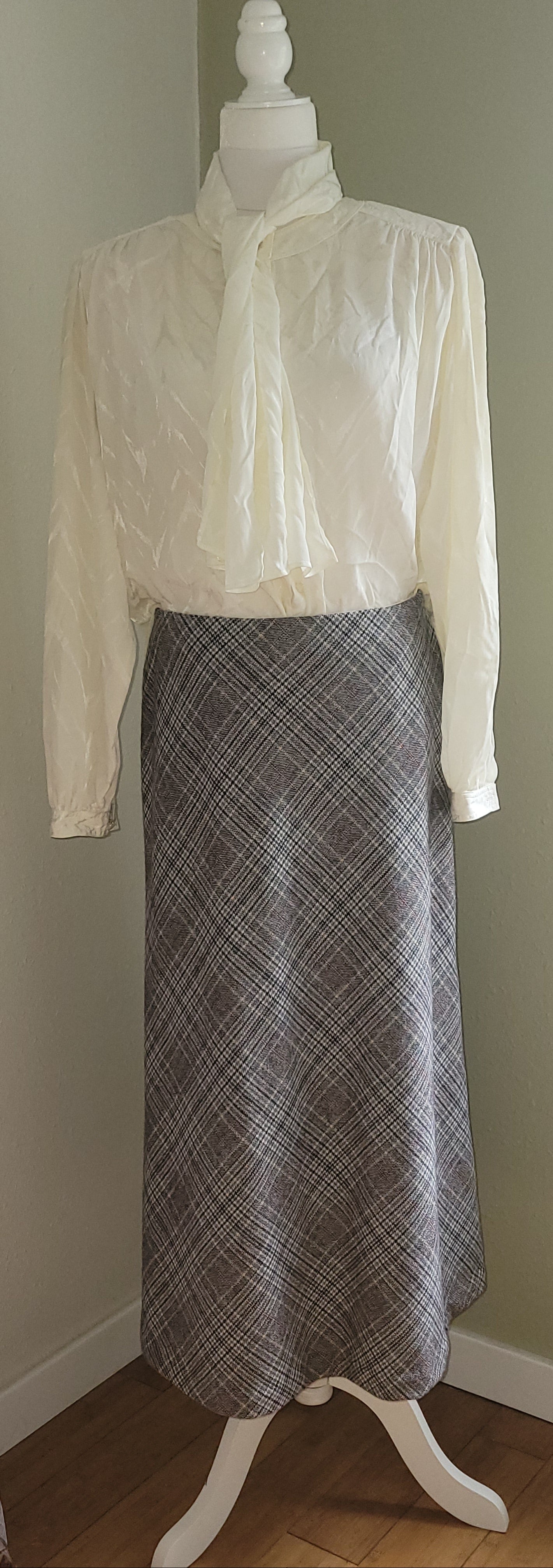 Heritage Glen Plaid Wool-Blend Midi Skirt