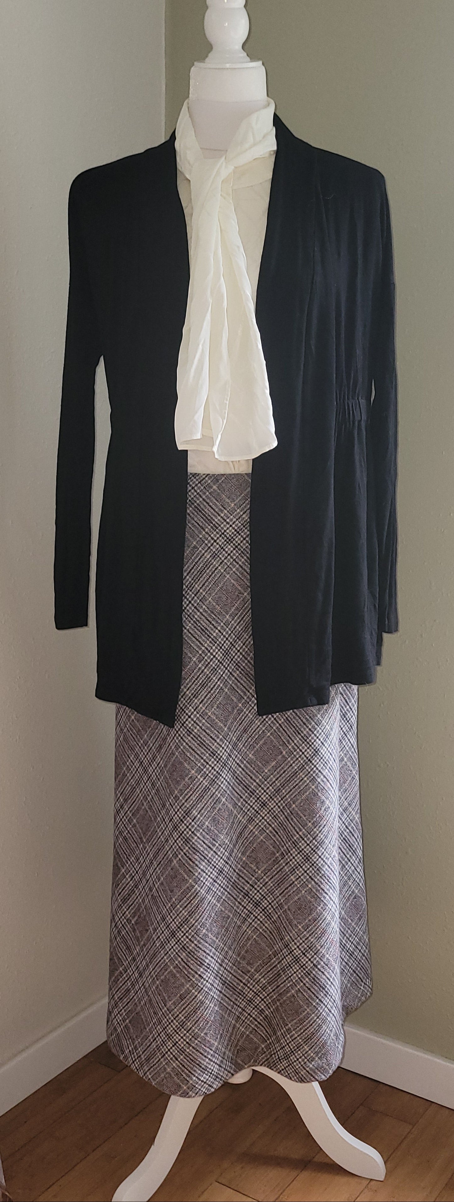 Heritage Glen Plaid Wool-Blend Midi Skirt