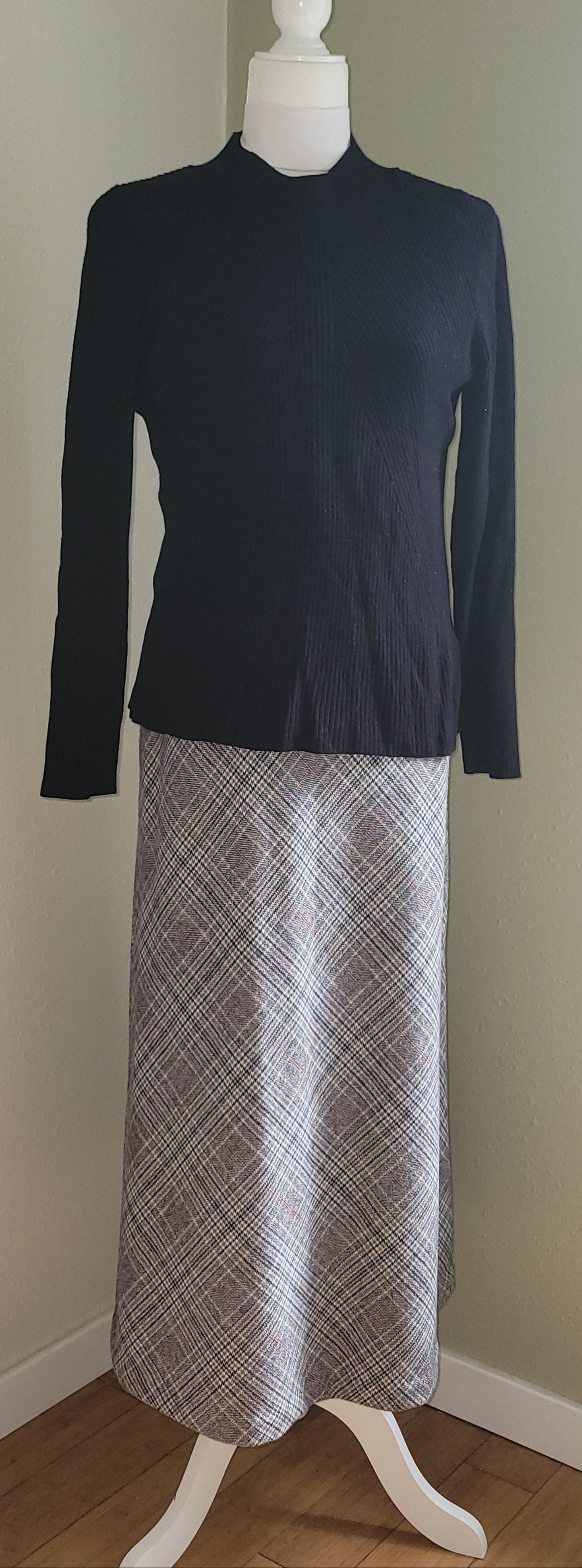 Heritage Glen Plaid Wool-Blend Midi Skirt