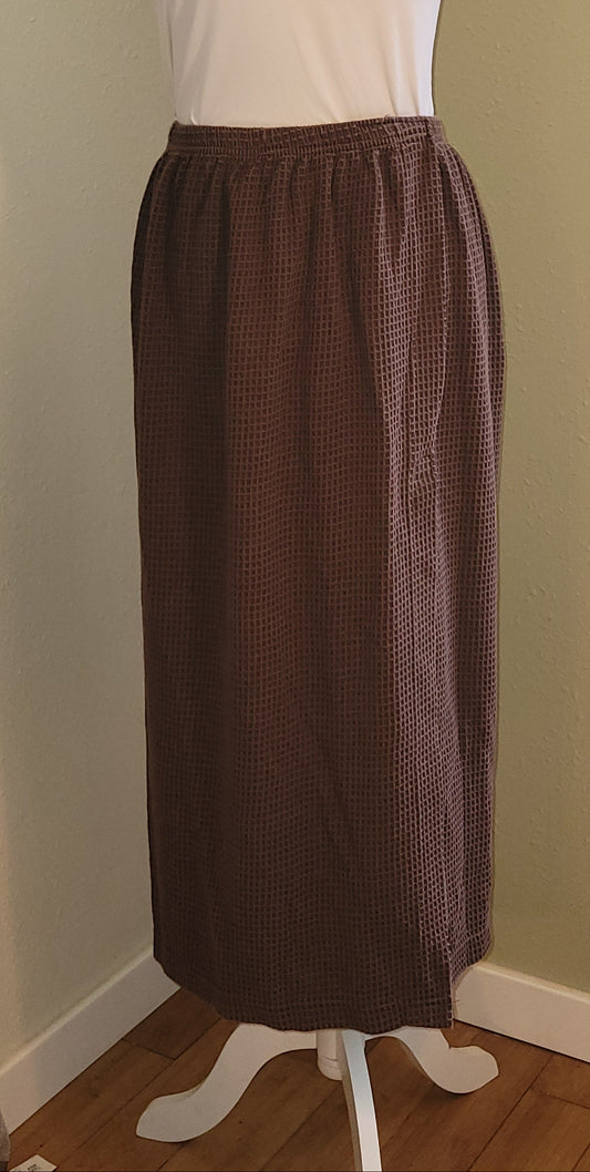 Chocolate Waffle-Weave Wrap Skirt