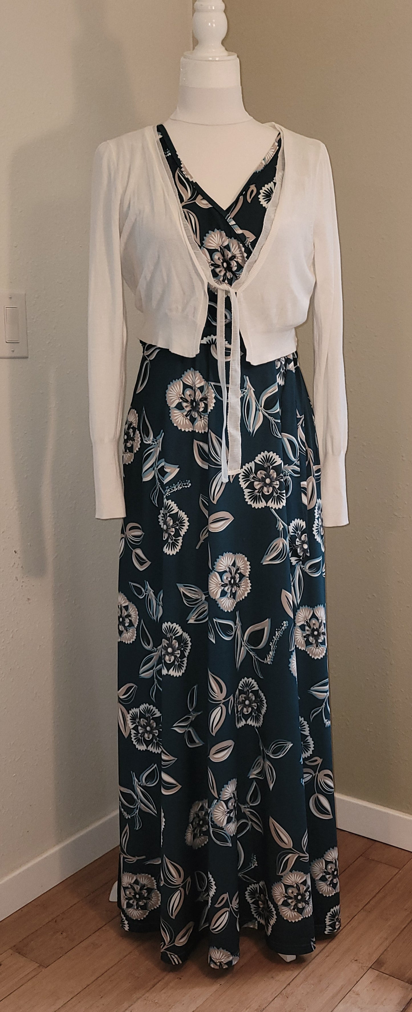 Midnight Garden Dress and Cardigan