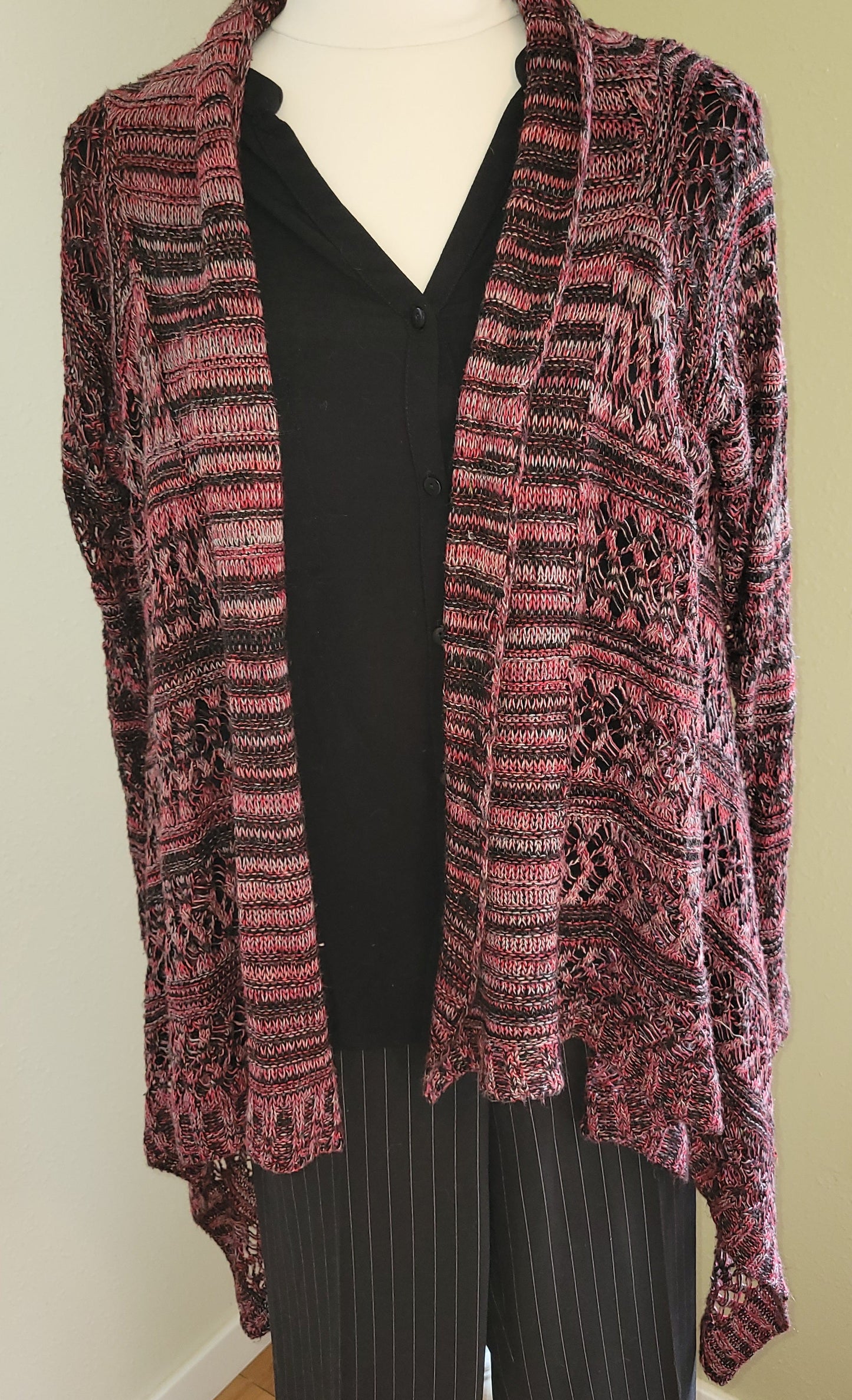 Cranberry Lacework Open Cardigan