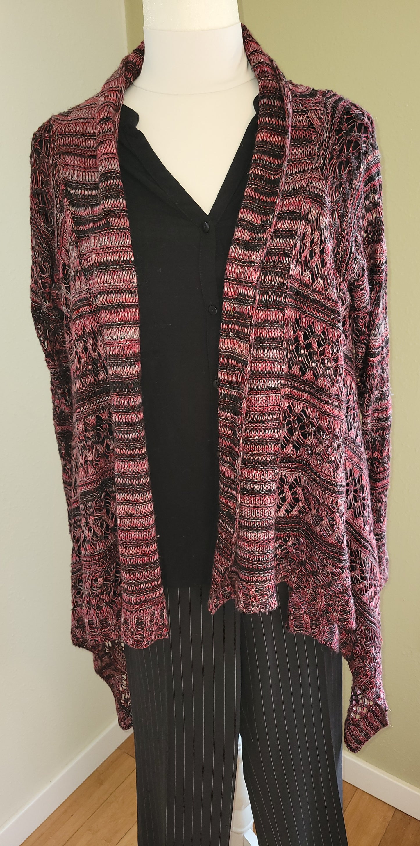 Cranberry Lacework Open Cardigan