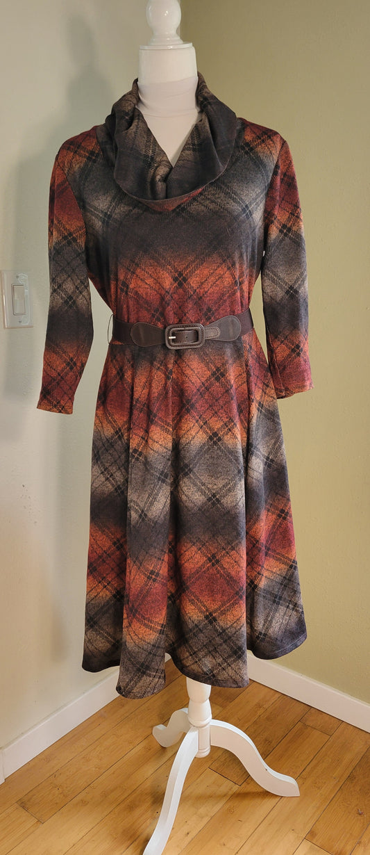 Autumn Glen Plaid Dress with Belt