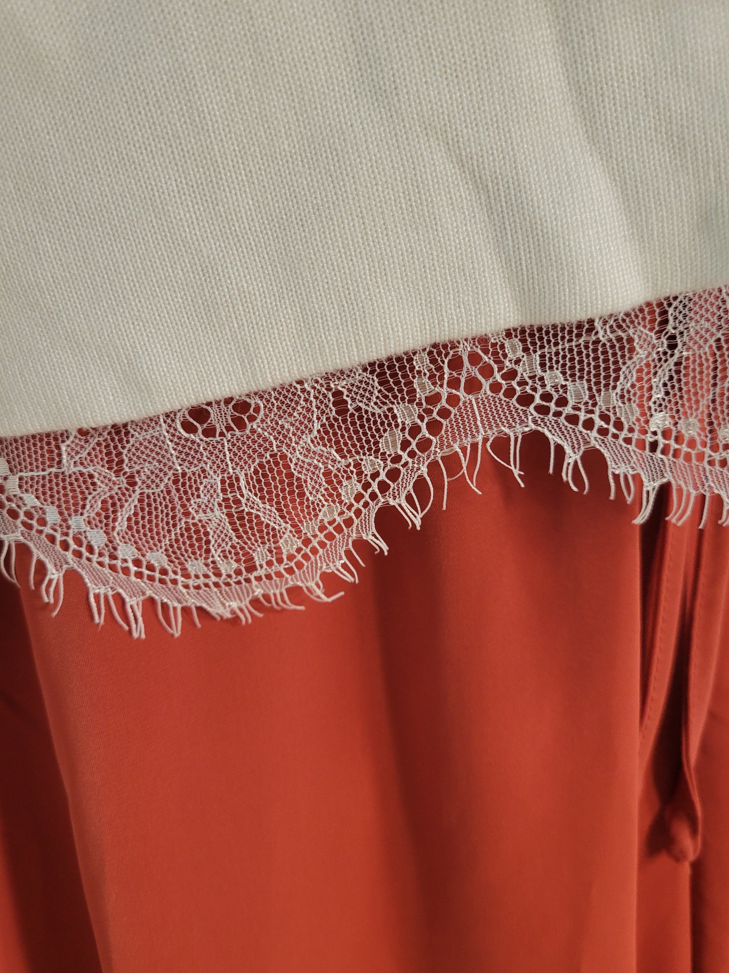 Ivory Lace-Trim Cardigan