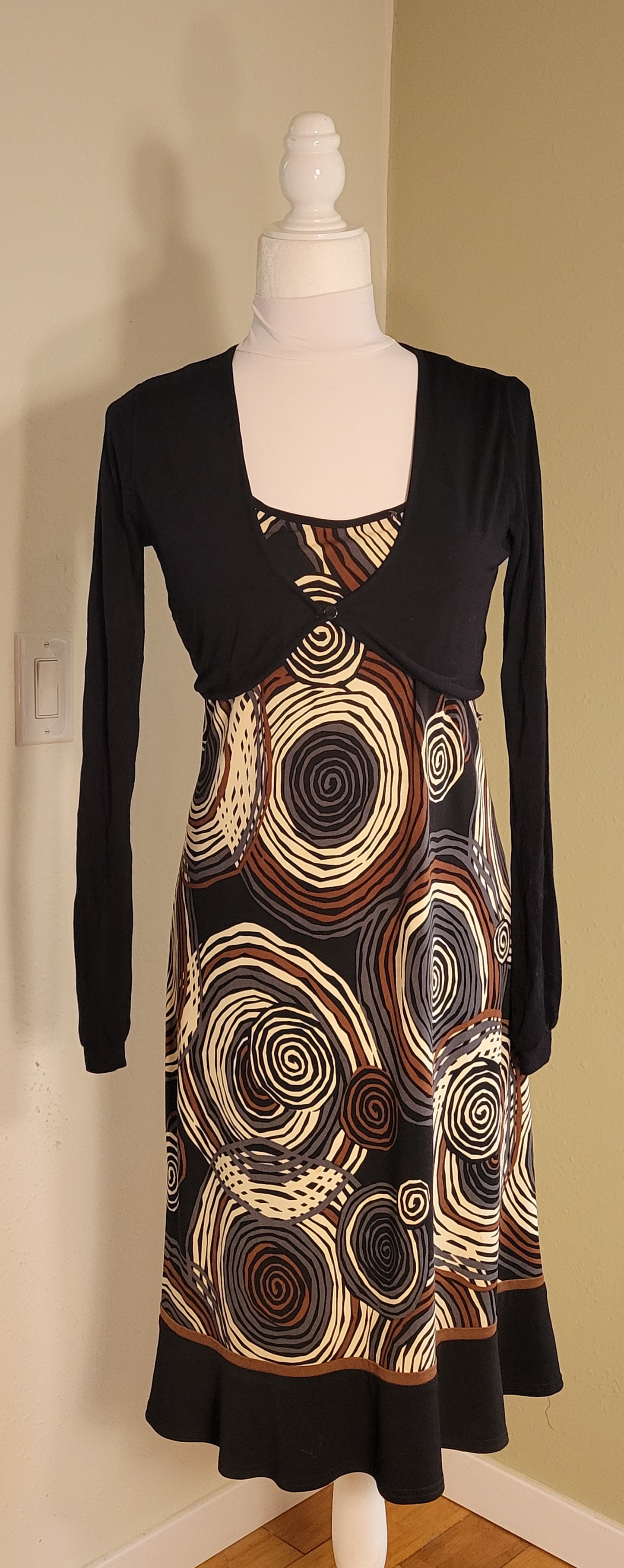 Midnight Spiral Knit Dress