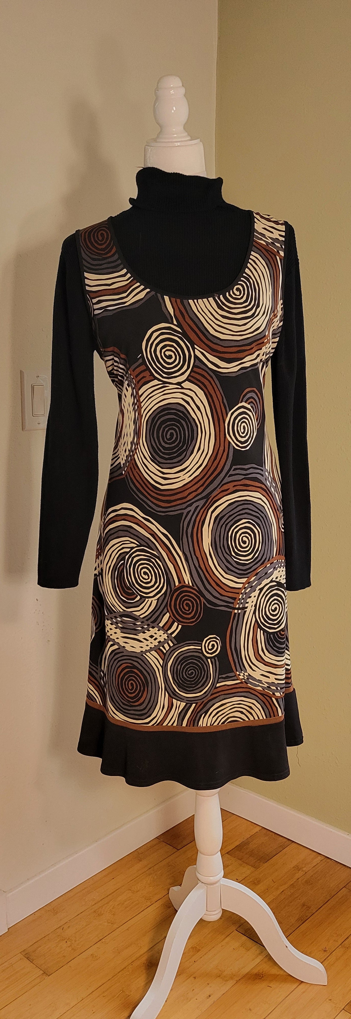Midnight Spiral Knit Dress