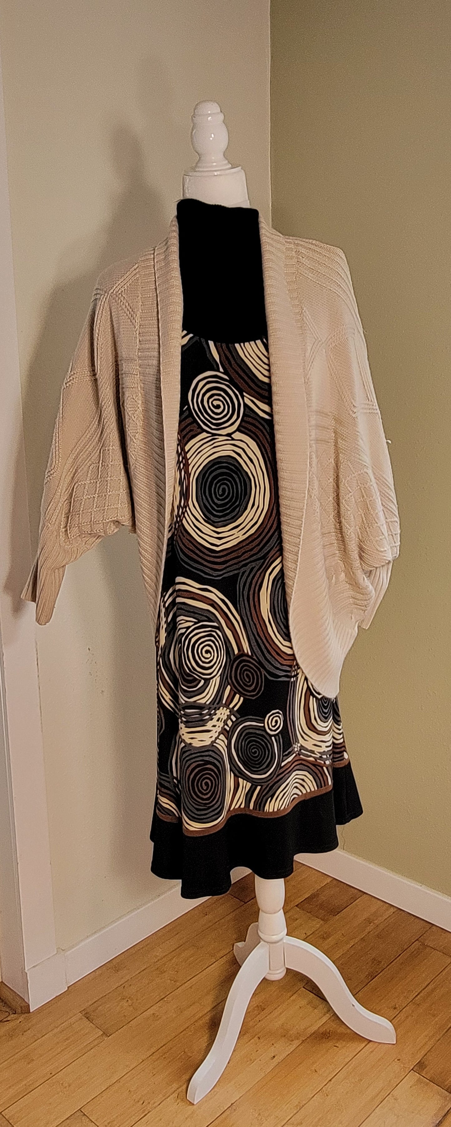 Midnight Spiral Knit Dress