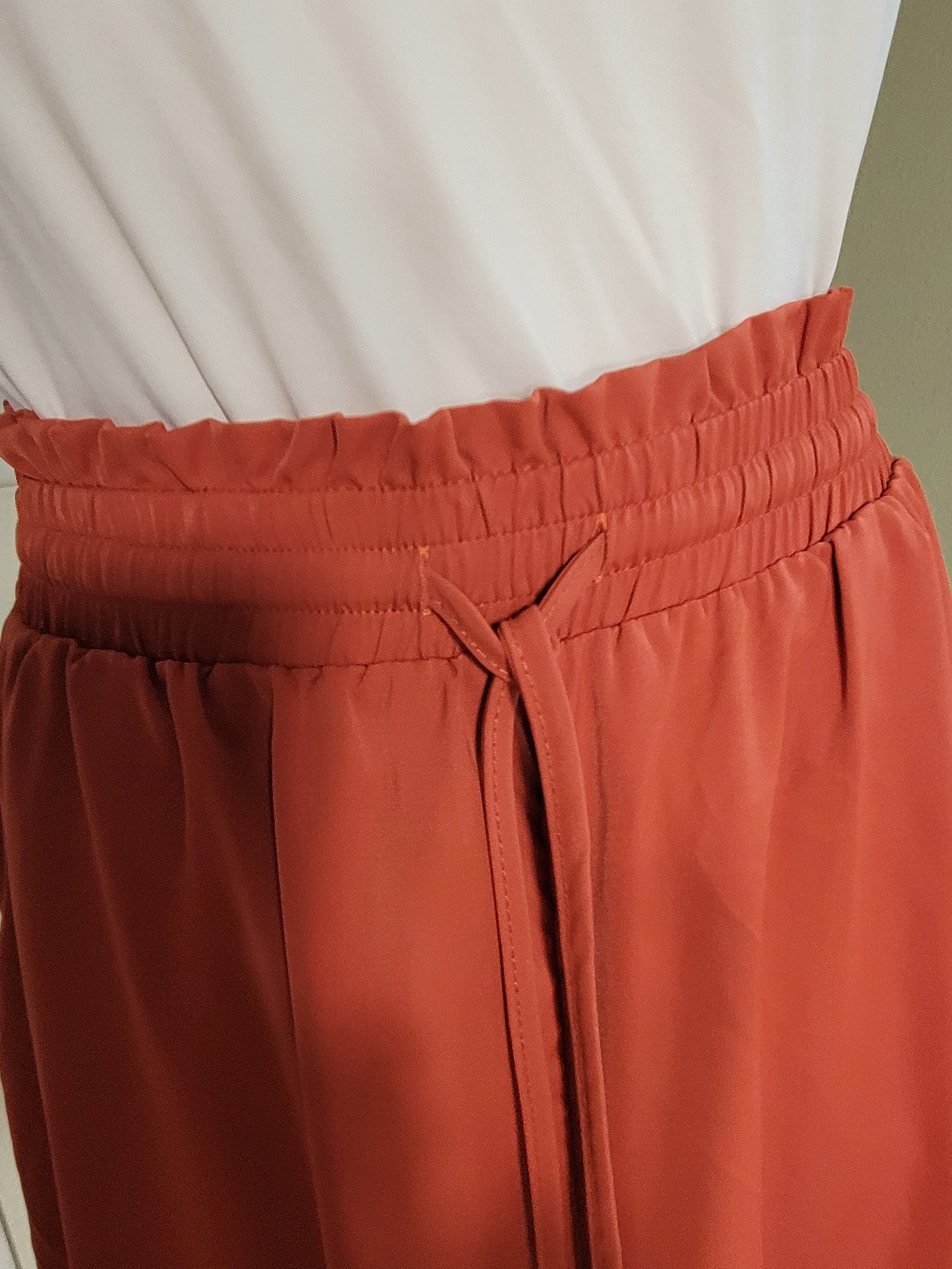 Pumpkin Silk-Flow Wide-Leg Pants
