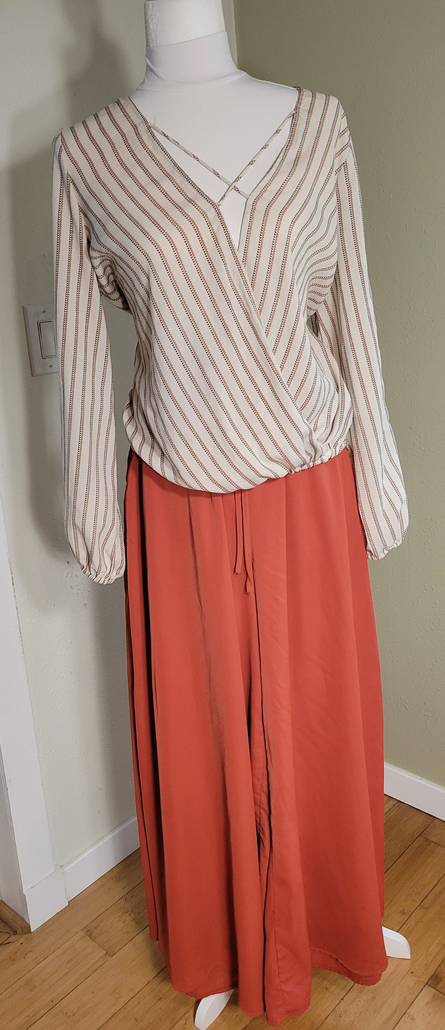 Pumpkin Silk-Flow Wide-Leg Pants