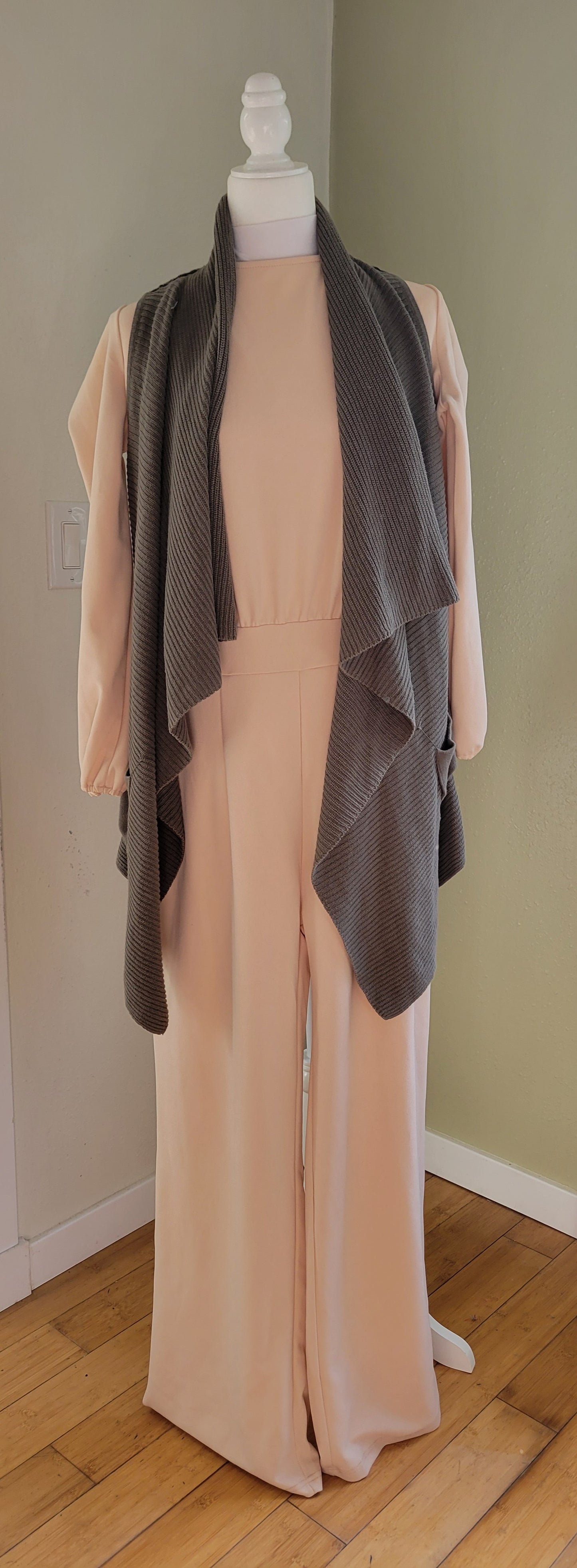 Olive Drape Knit Vest