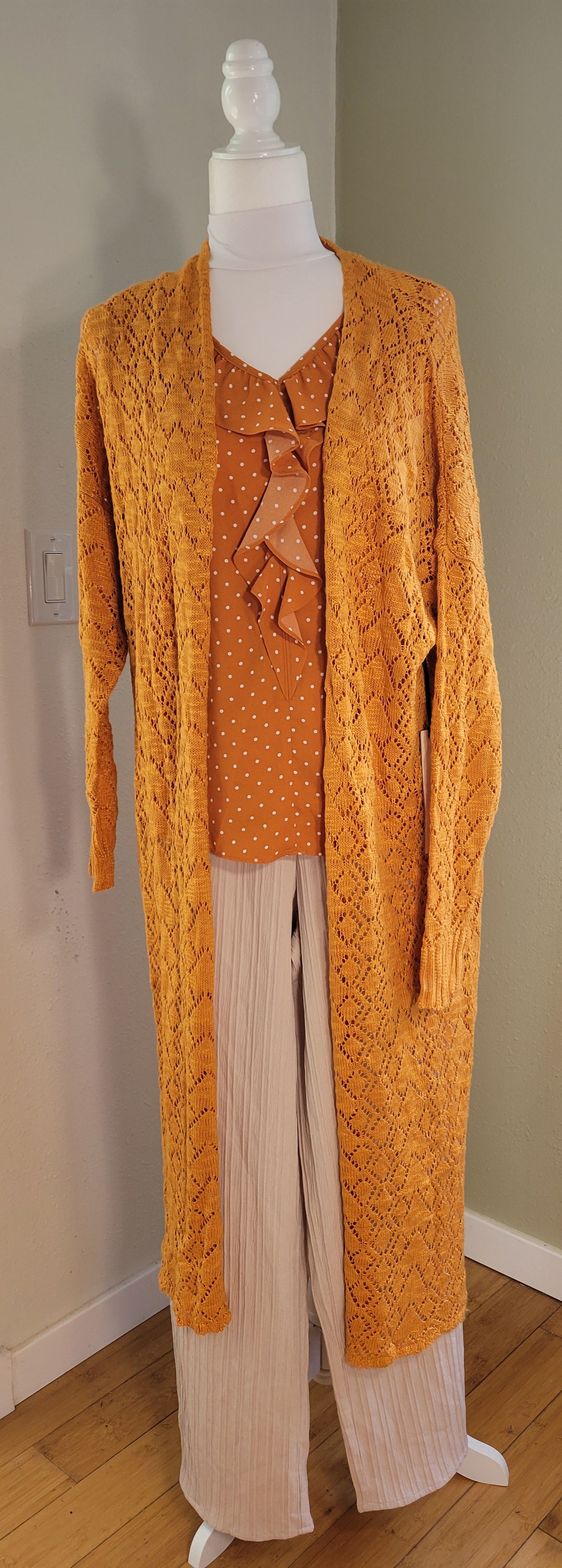 Golden Dot Ruffle Blouse