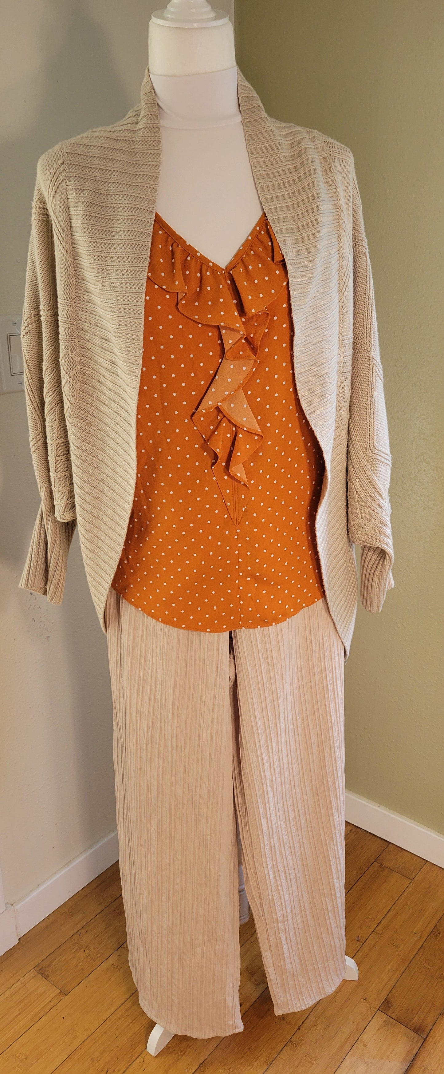 Golden Dot Ruffle Blouse