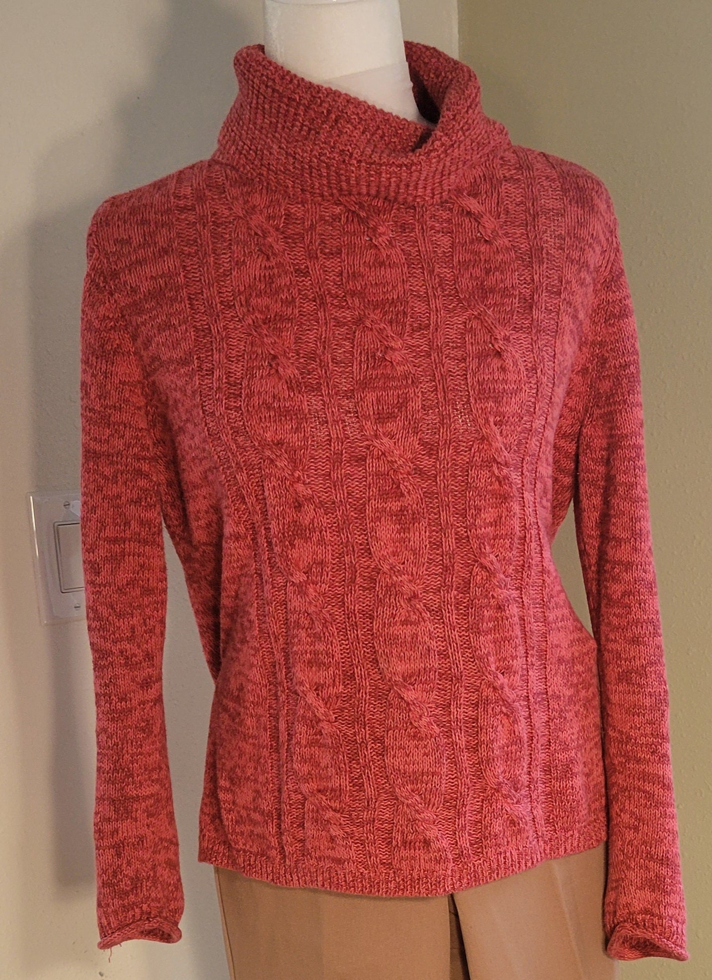 Blood Orange Cable Knit Sweater