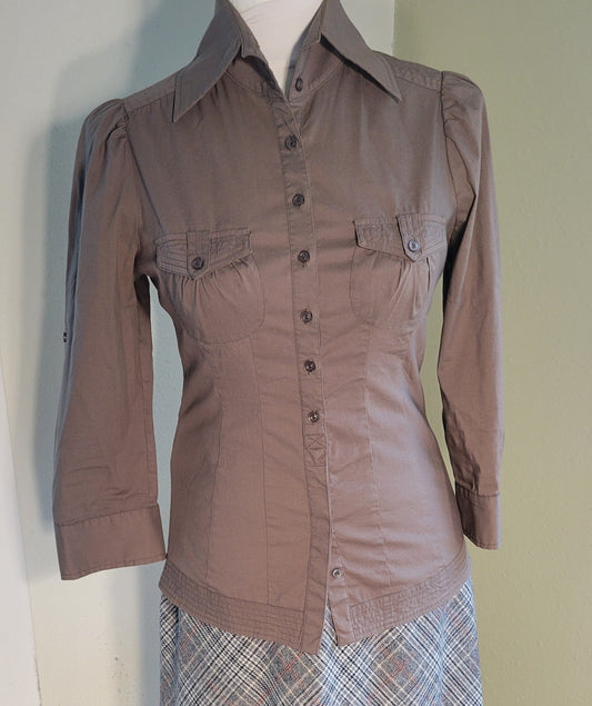 Mocha Tailored Shirt Jacket