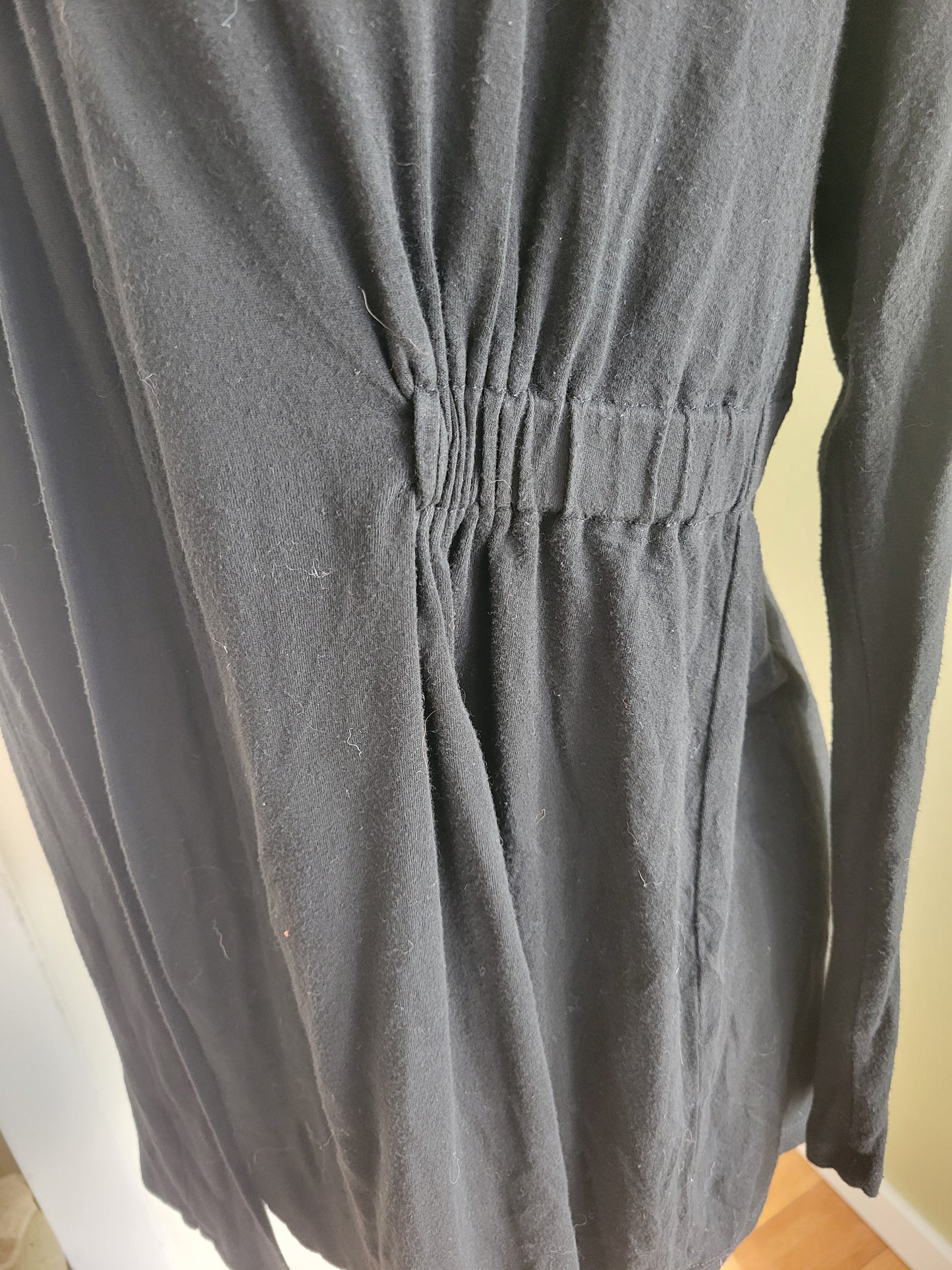 Soft Black Open-Front Cardigan