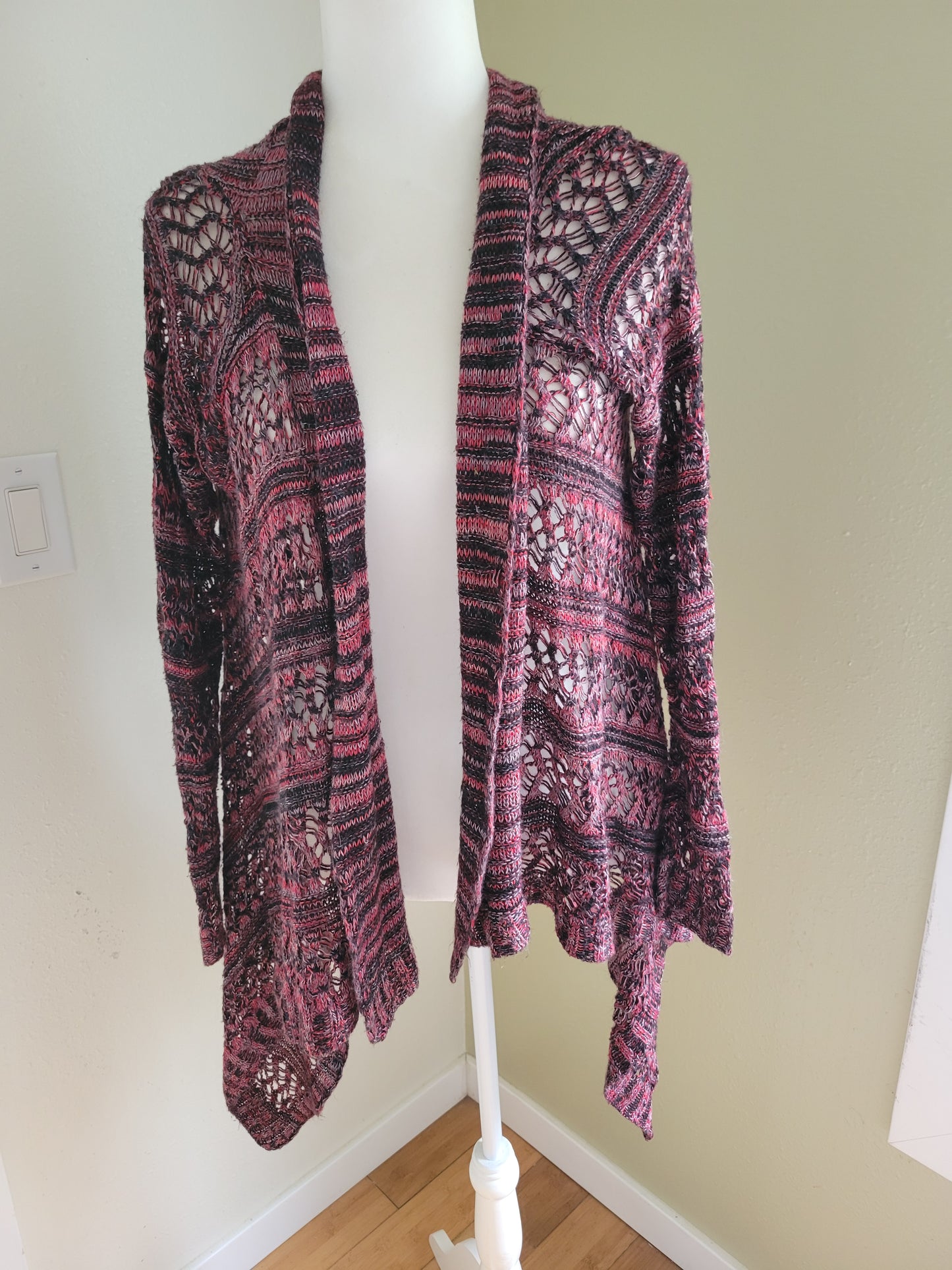 Cranberry Lacework Open Cardigan