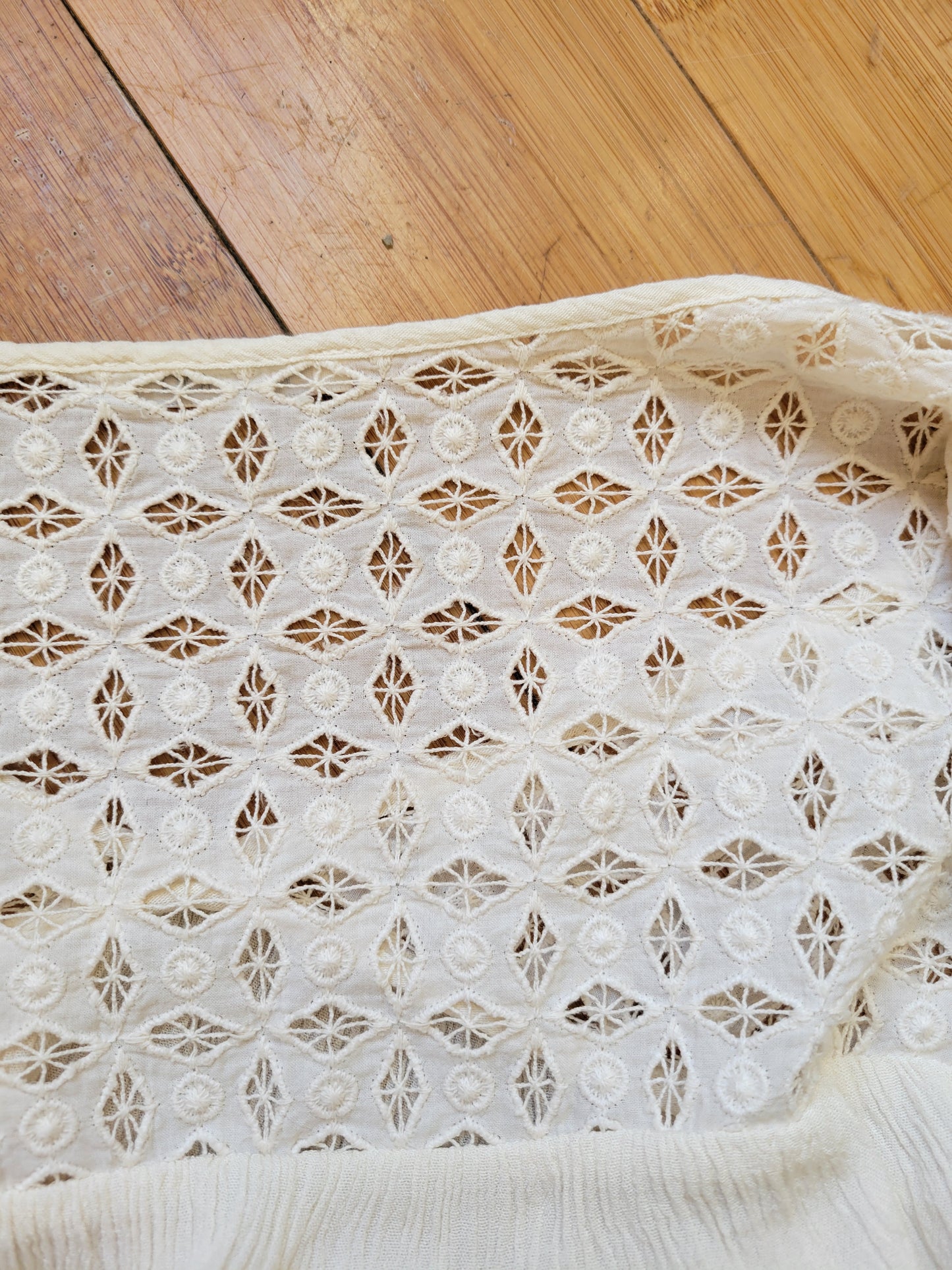 Cream Lace Yoke Blouse