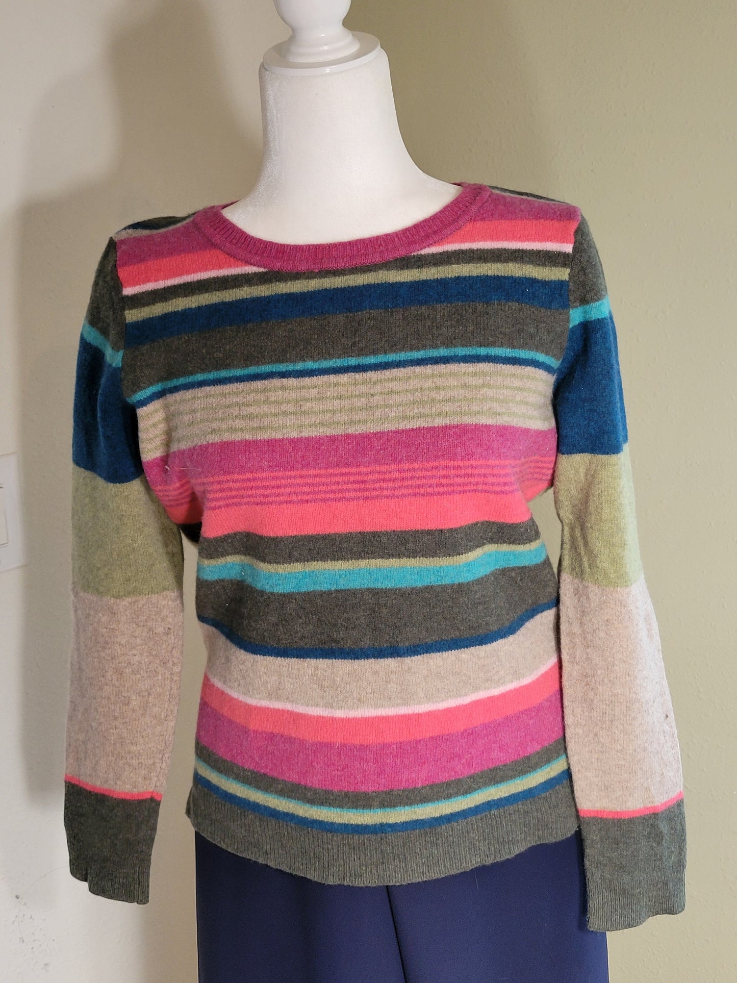 Playful Color Merino Wool Stripe Sweater