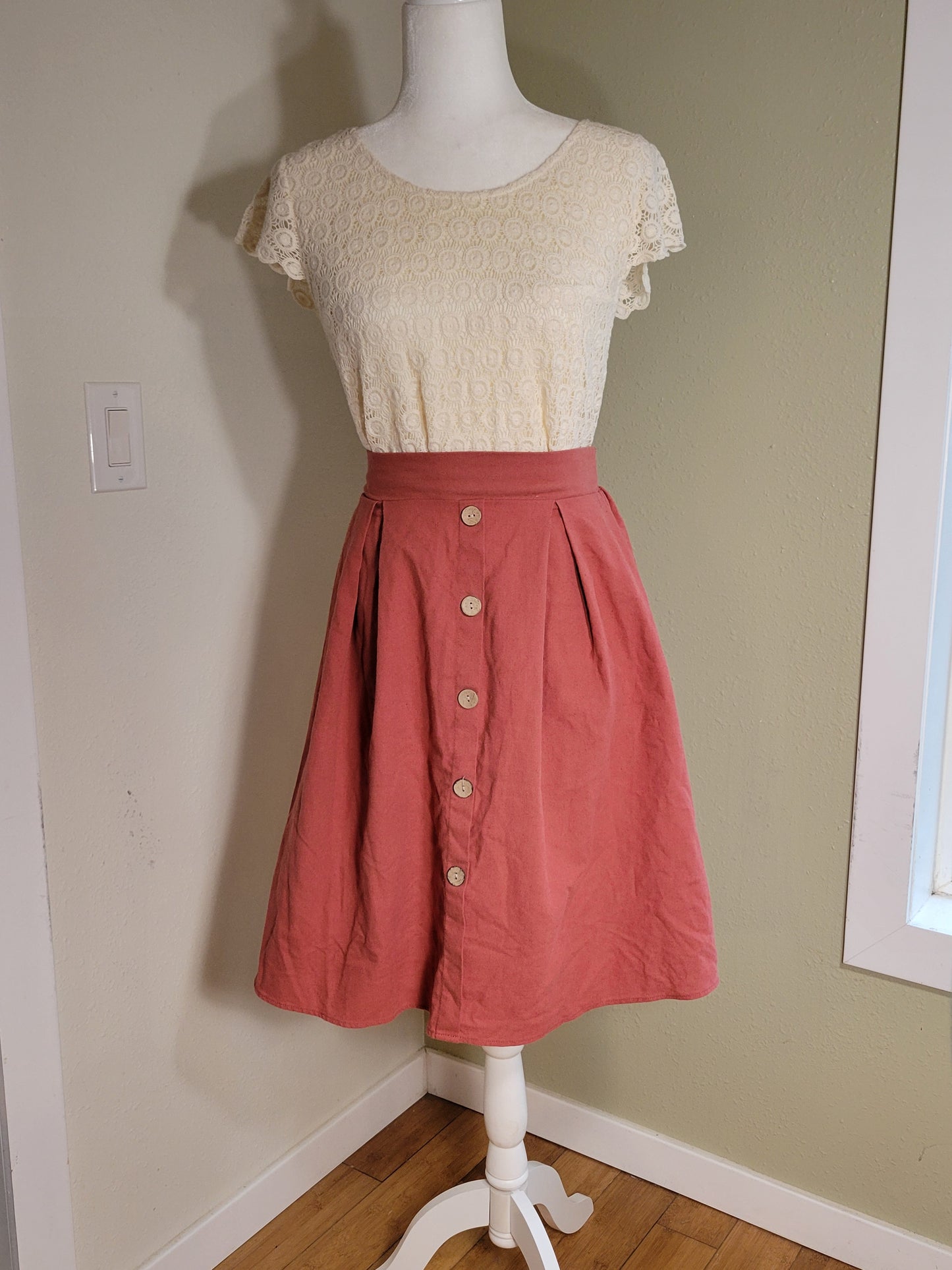 Rust A-Line Skirt