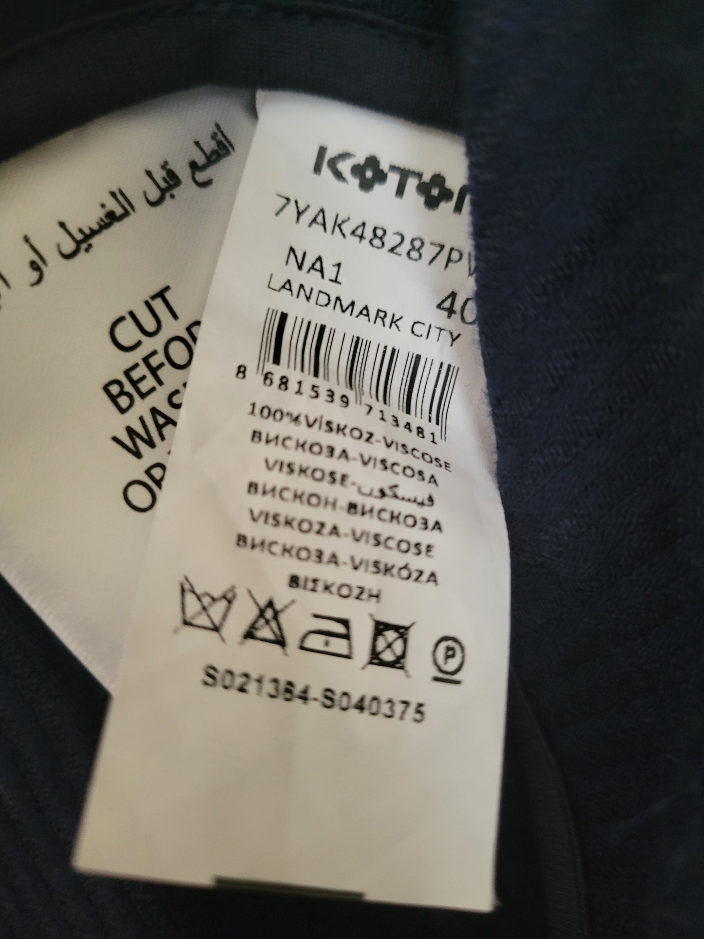 Navy Wide-Leg Pinstripe Trousers