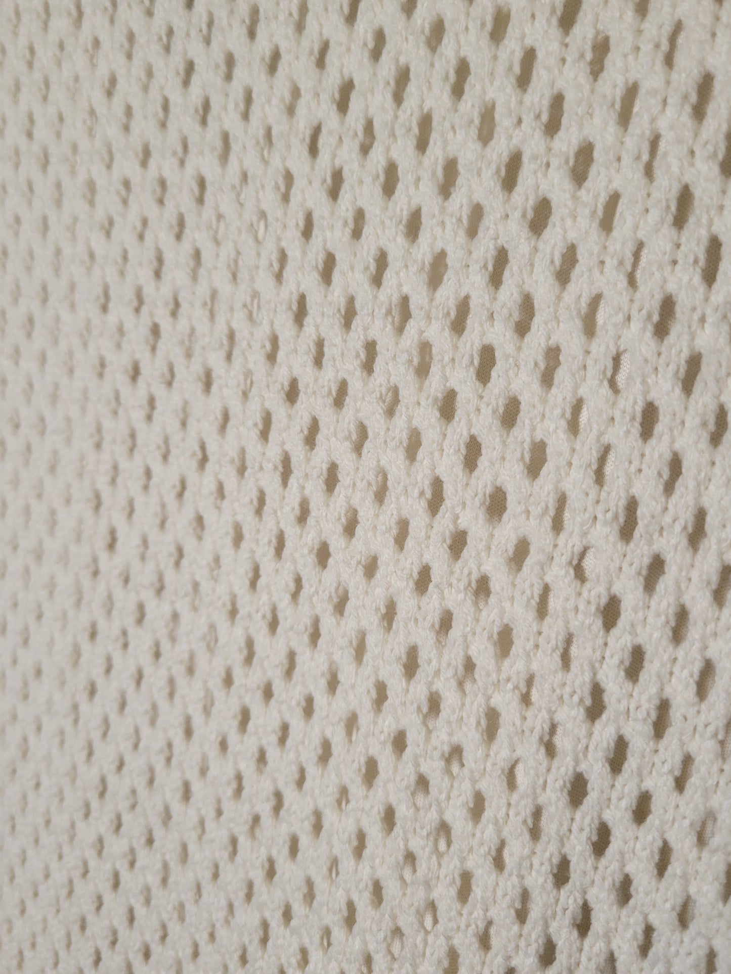 Cream Mesh Knit Midi Skirt