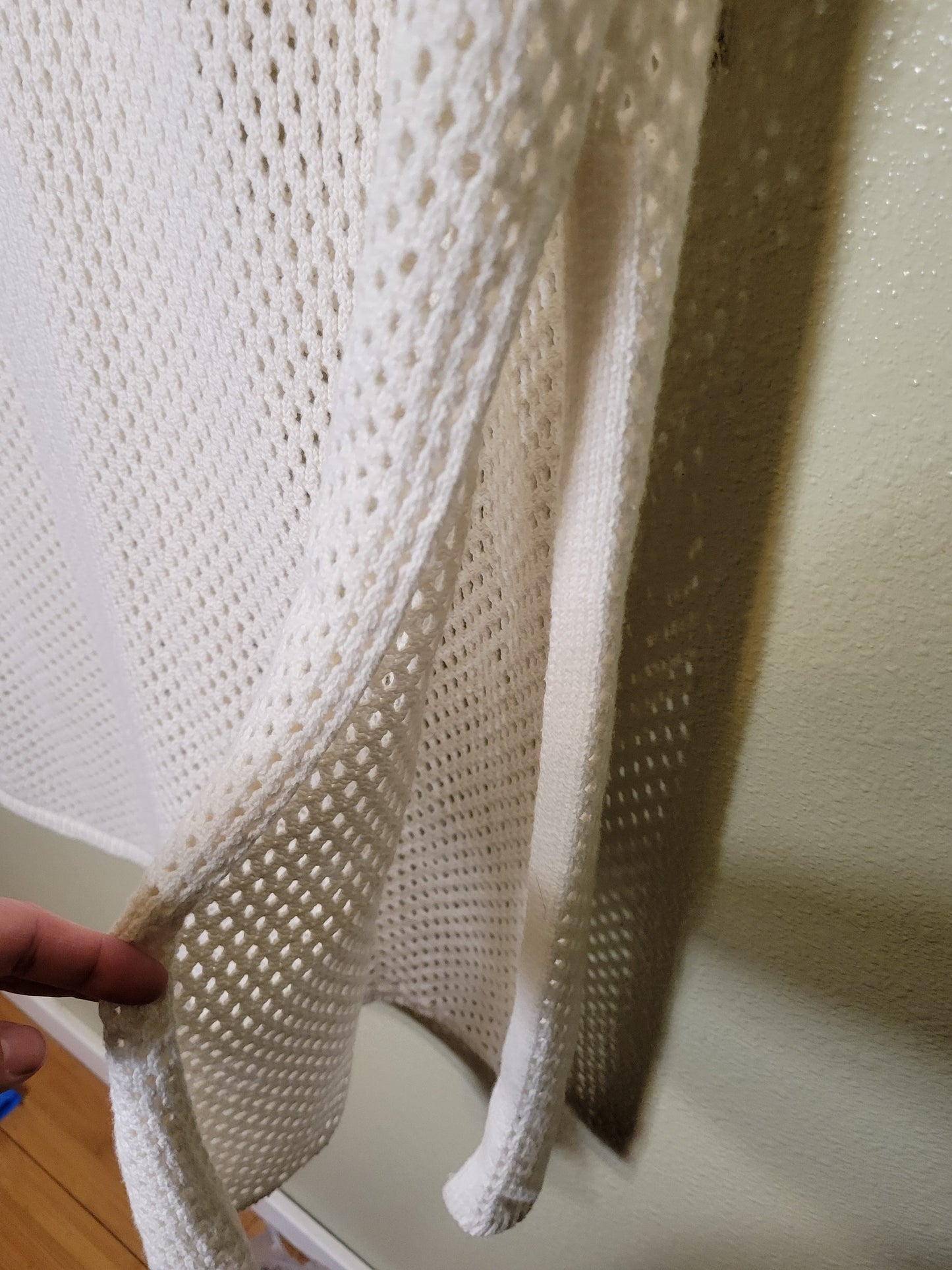 Cream Mesh Knit Midi Skirt