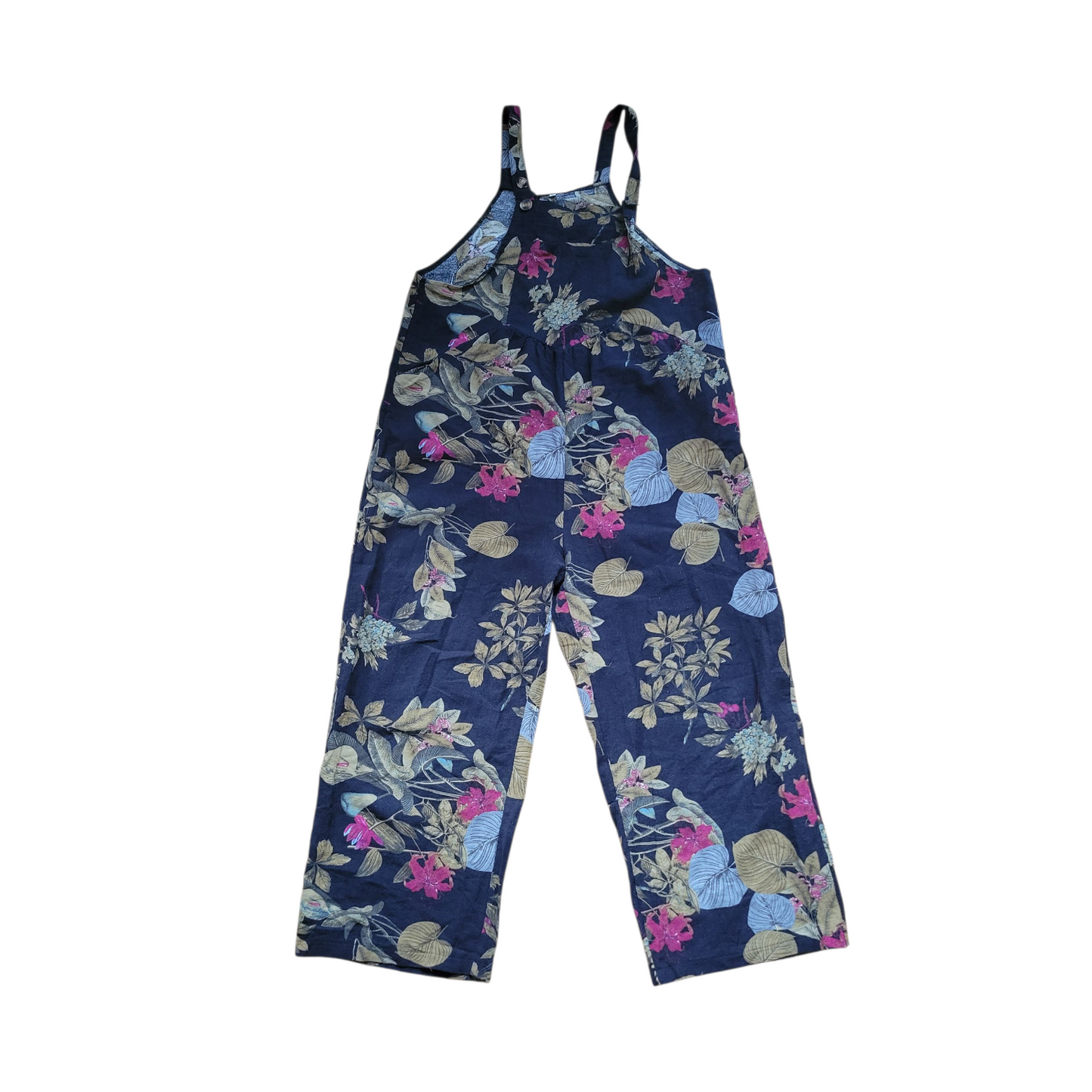 Floral Wide-Leg Botanical Overalls