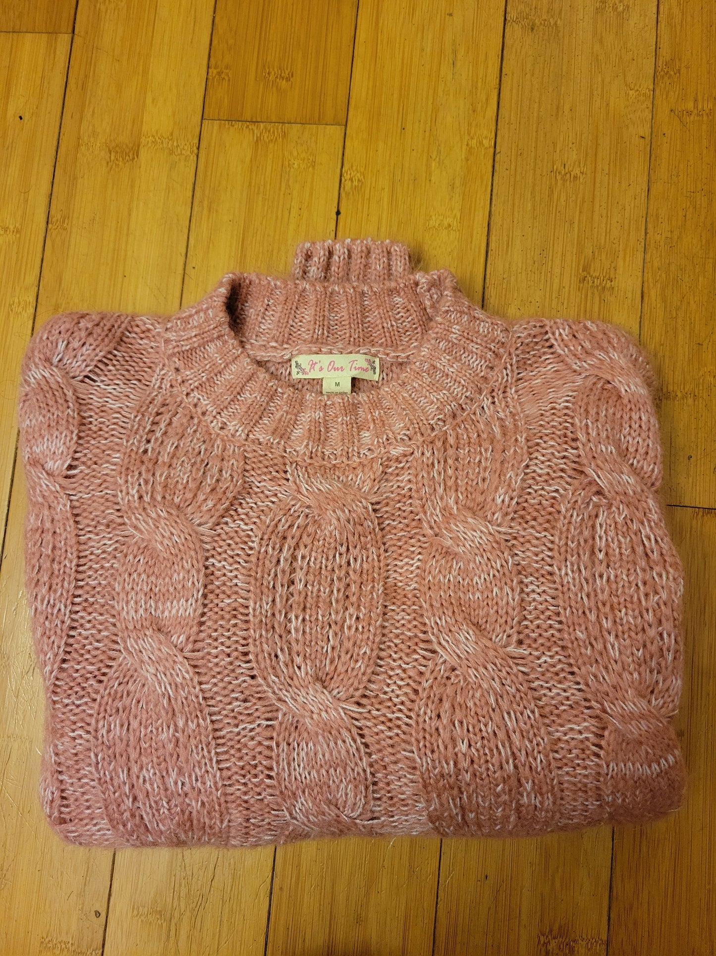 Blush Cable Knit Sweater