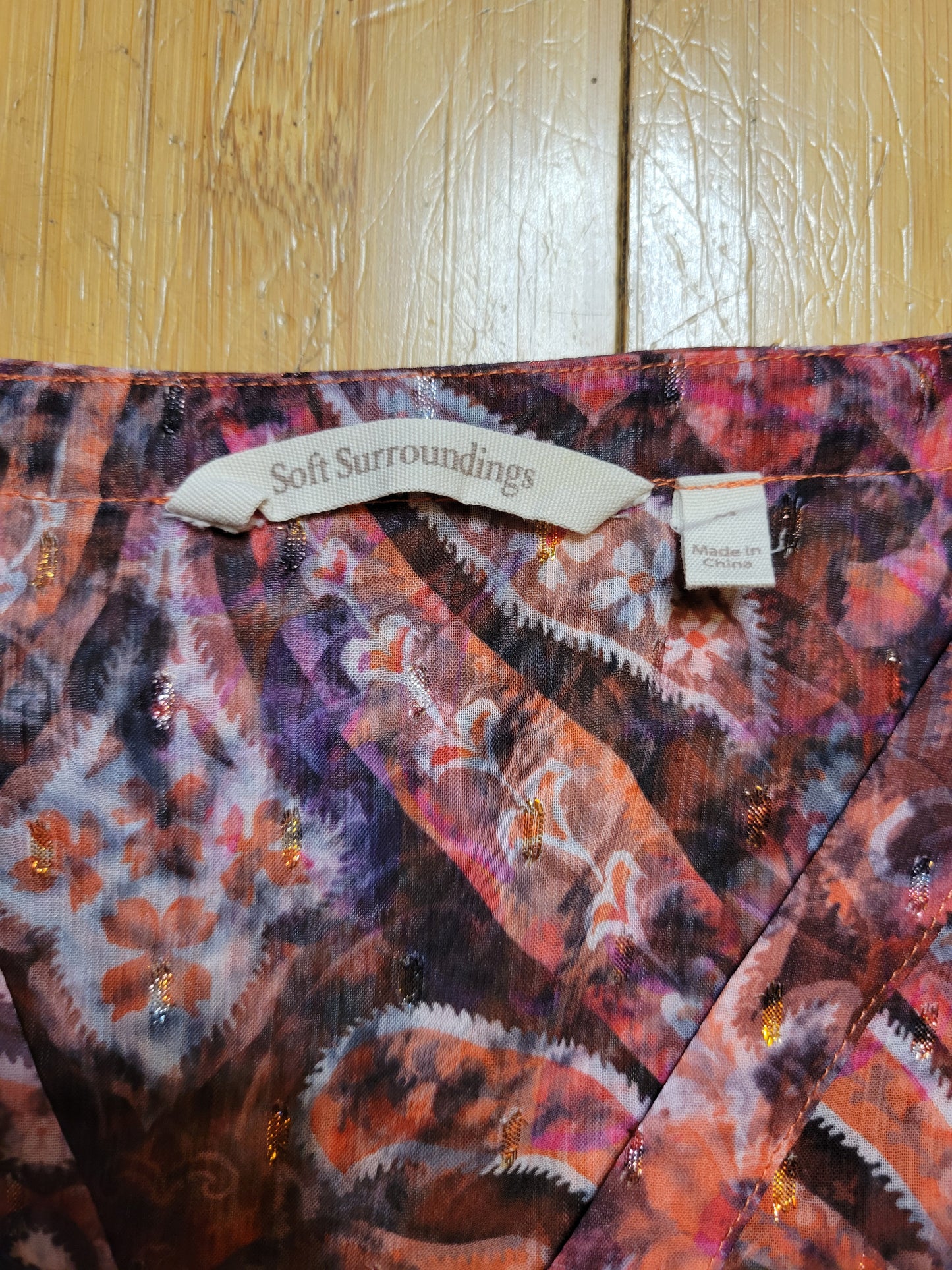 Autumn Scones Whispers Cranberry and Orange Paisley Tasha Top-Soft Surroundings