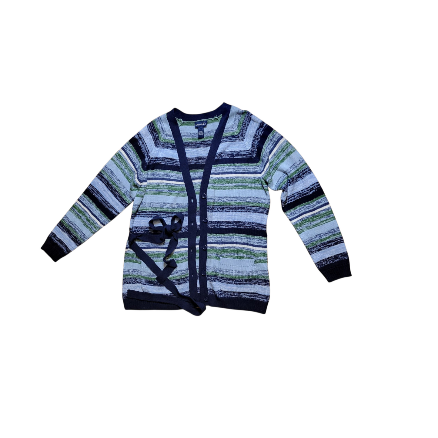 Denim & Co. Blue Meadow Brushstroke Cardigan