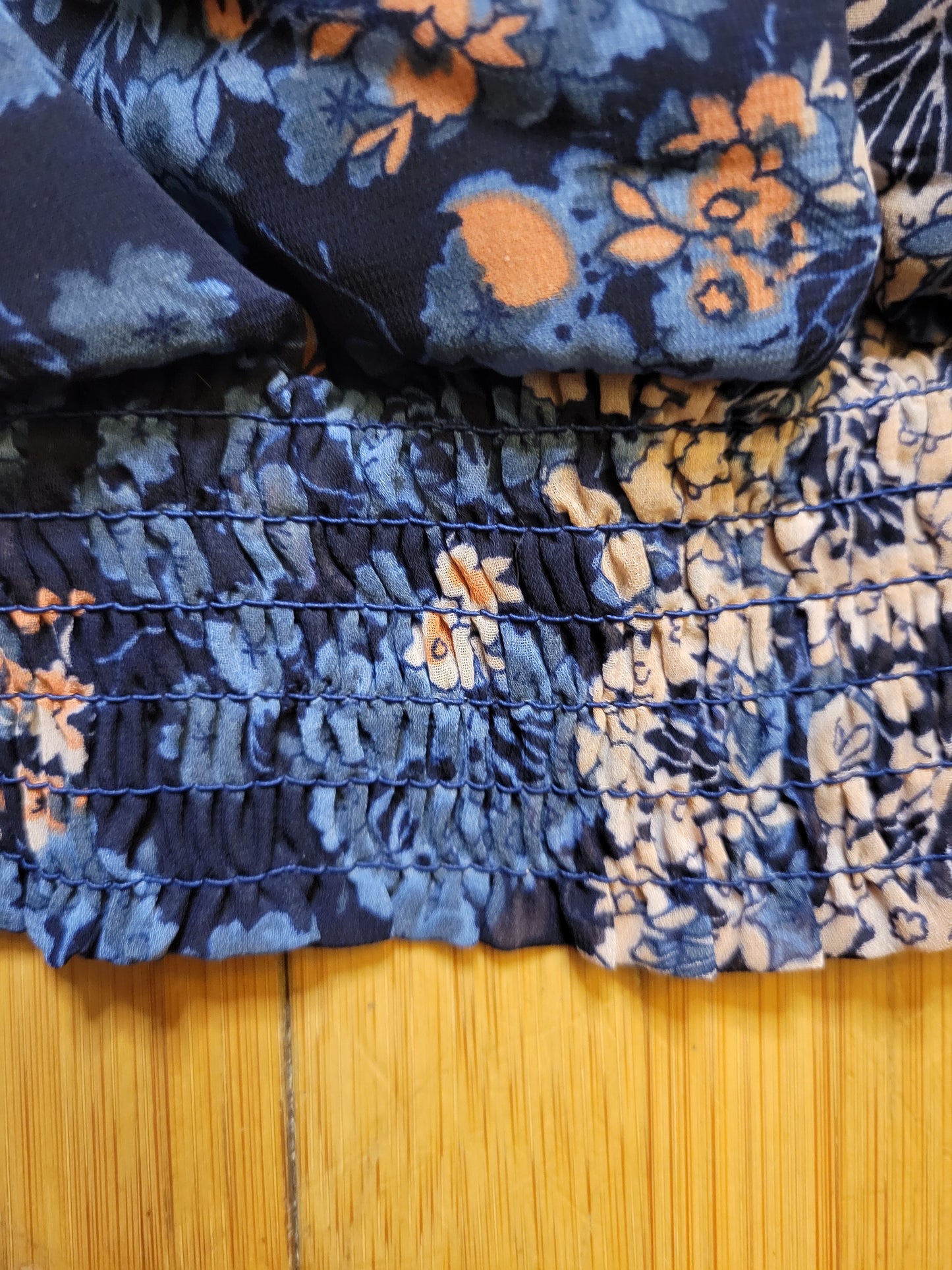 Petals and Midnight Japan Navy Blossom Wrap Blouse