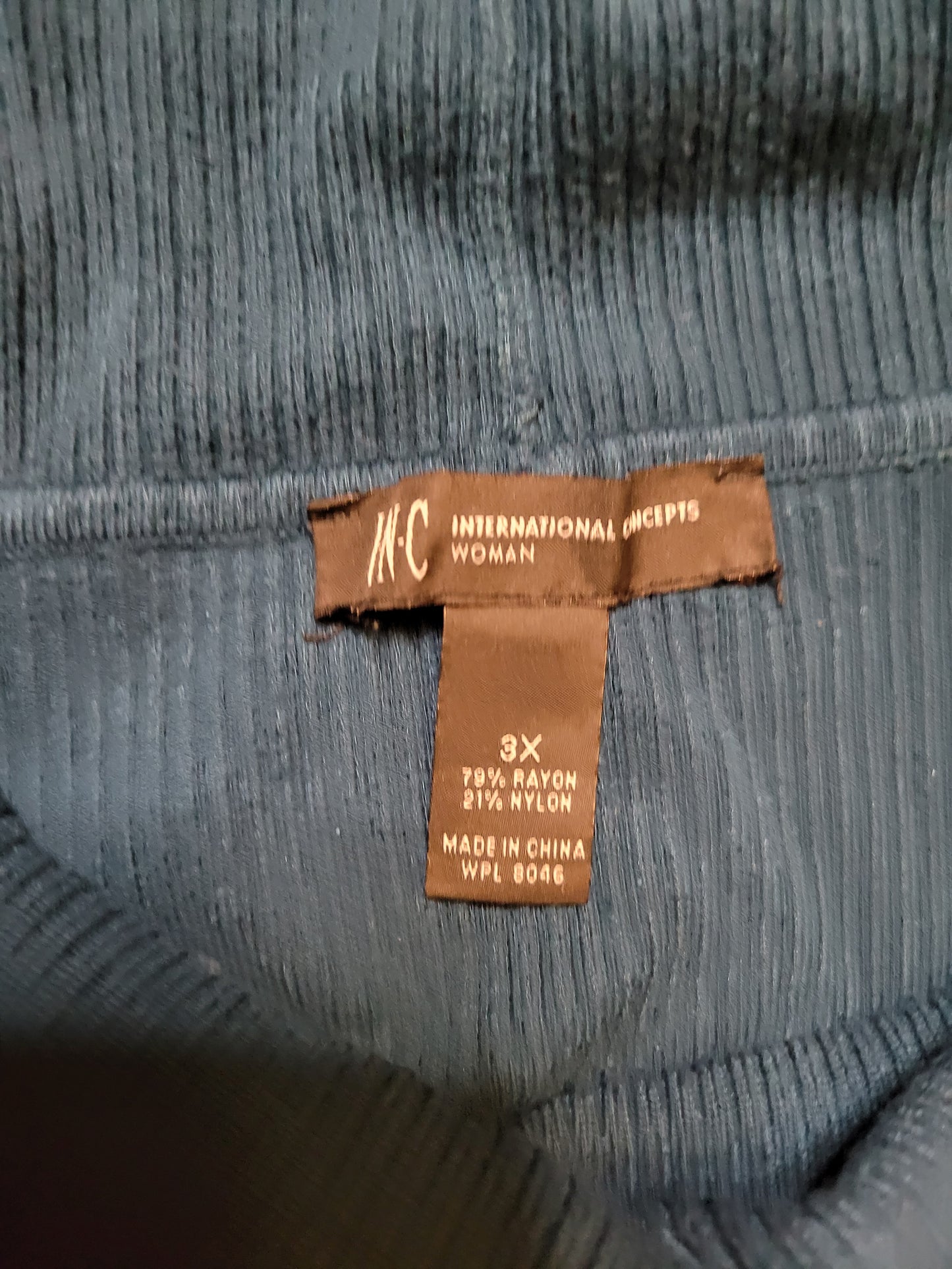 Crystal-Teal Rib Knit Sweater