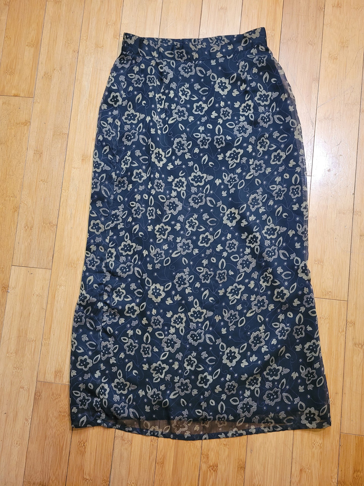 Golden Nocturne Petal Maxi Skirt