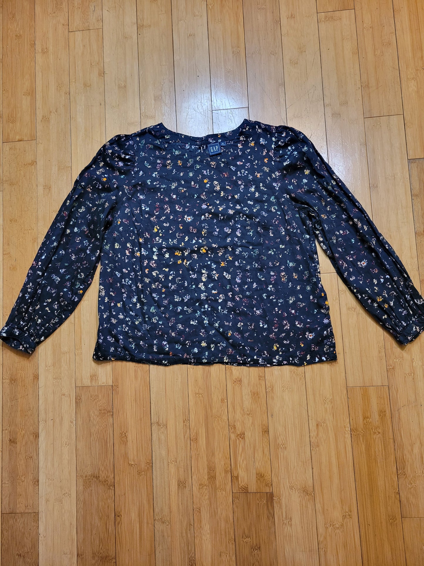 GAP Black Wildflower Blouse